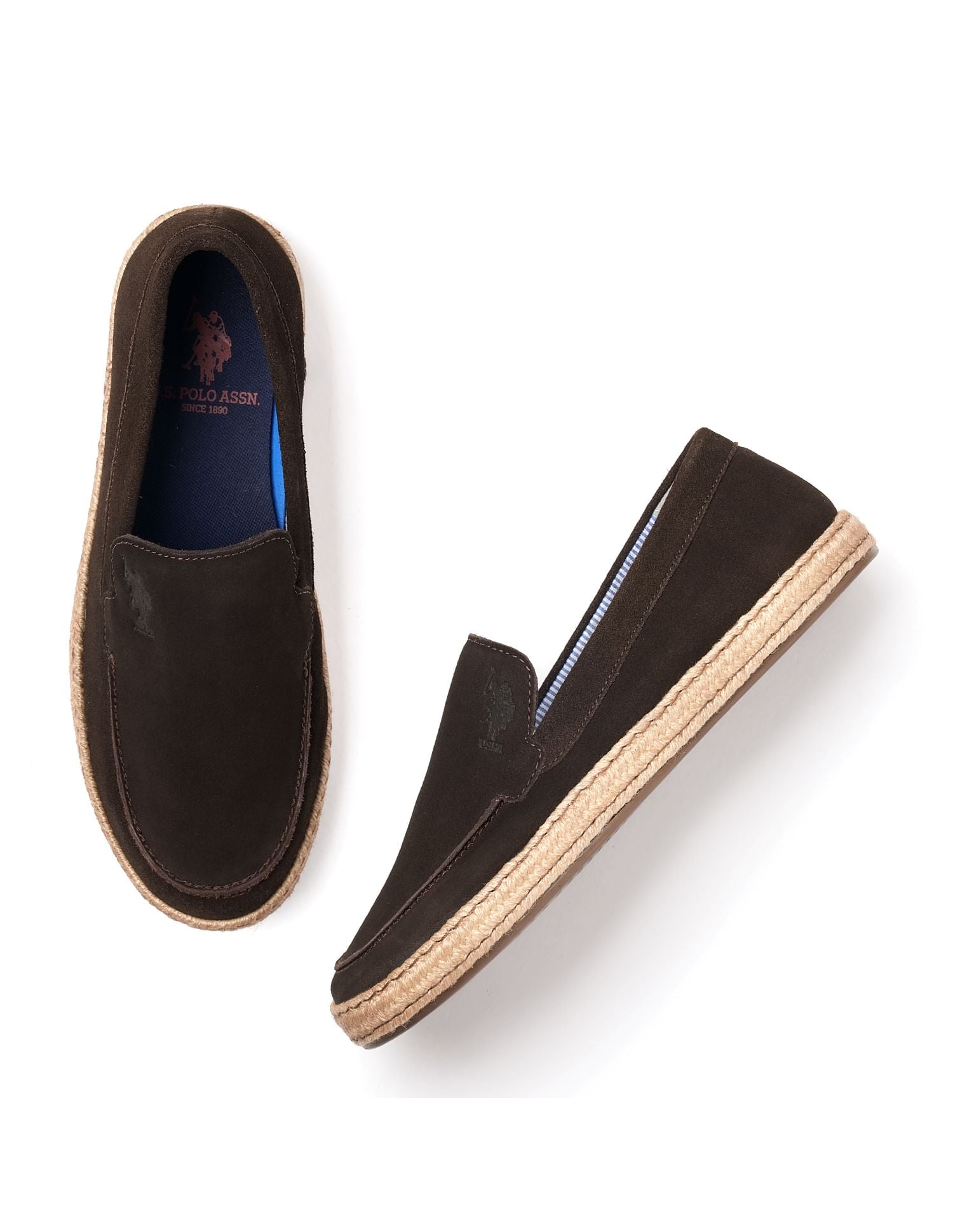 Mens Oudi Suede Slip-On Shoes Dk. Brown - U.S. POLO ASSN. | Large