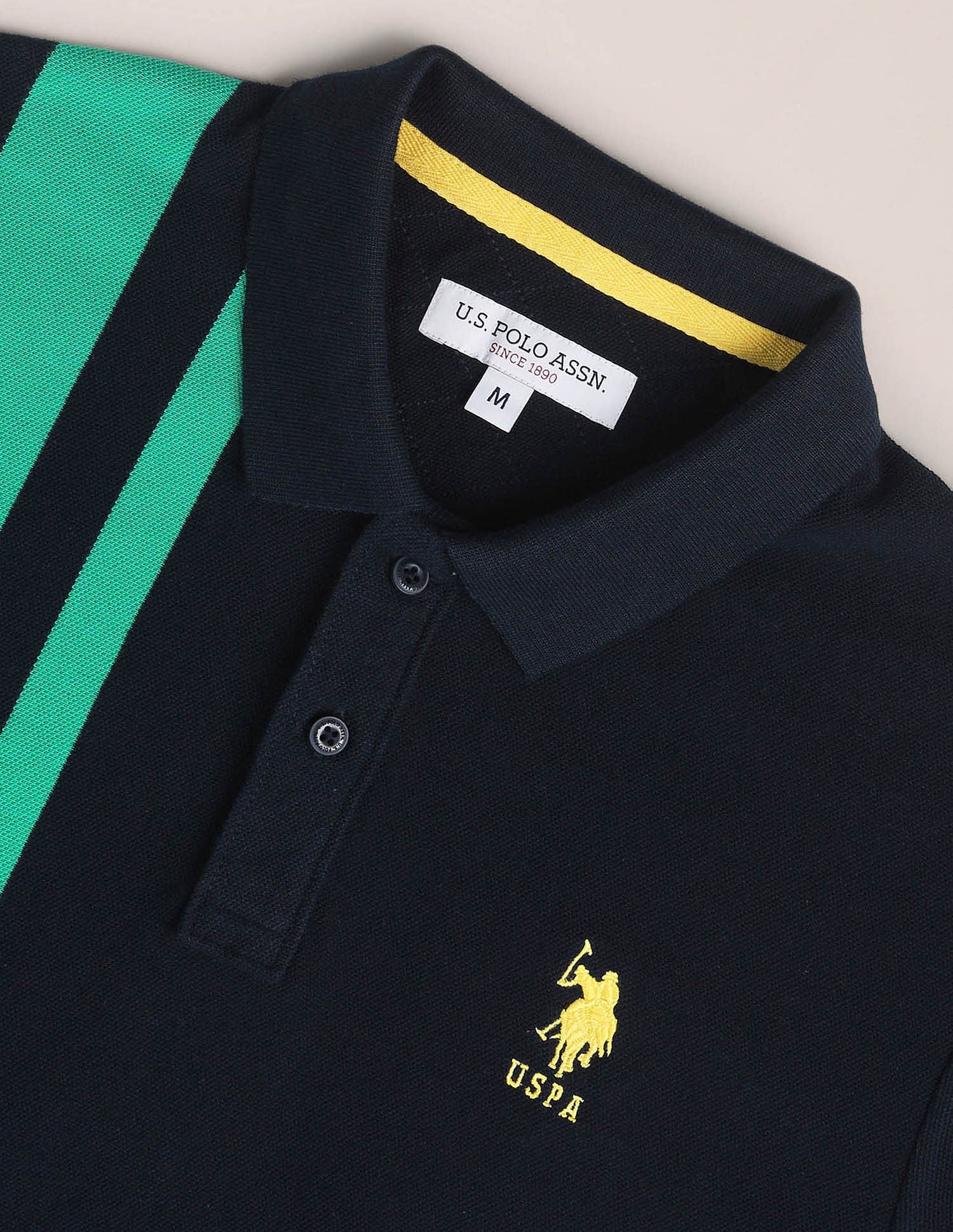 Vertical Stripe Slim Polo Shirt Navy - U.S. Polo Assn. India | Large