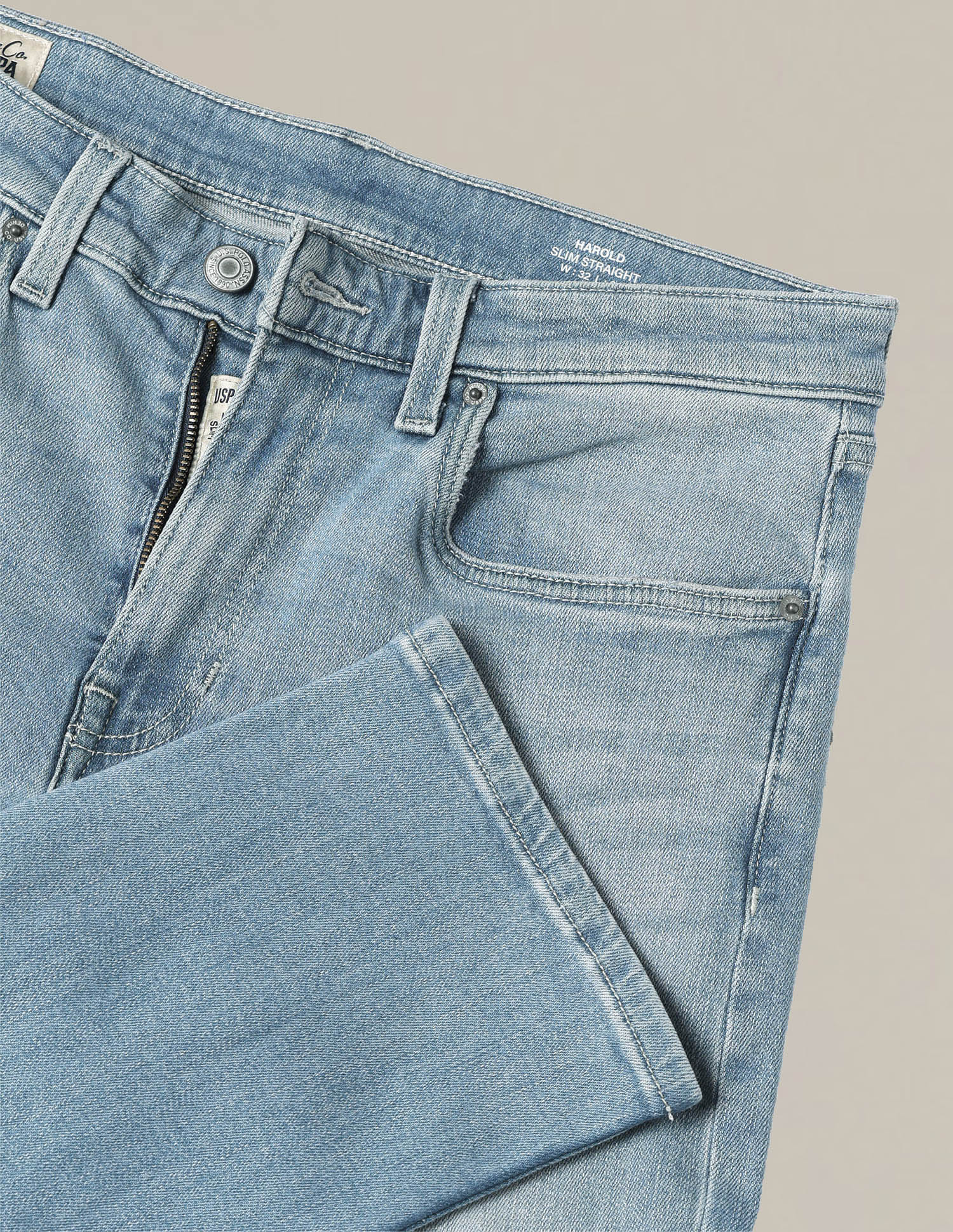 Harold Slim Straight Fit Blue Jeans Blue - U.S. Polo Assn. India | Large