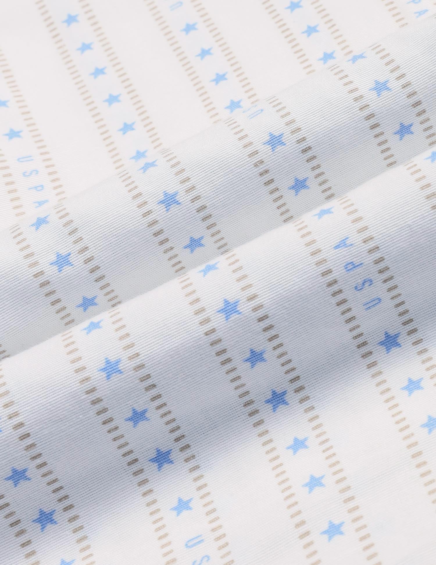 Boys All Over Printed Relaxed Fit Shirt White - U.S. POLO ASSN. | Large