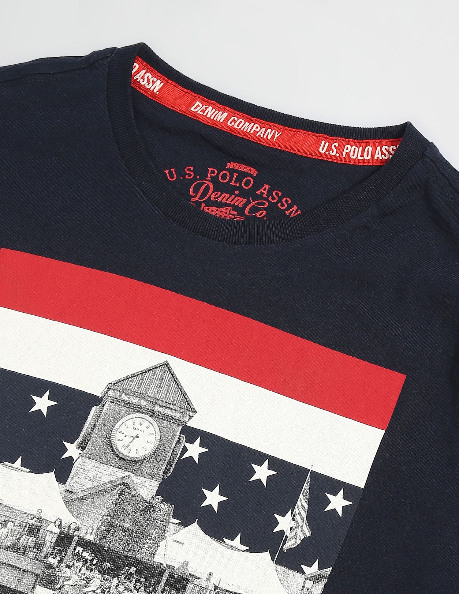 Graphic Print Cotton T-Shirt Navy - U.S. POLO ASSN. | Large