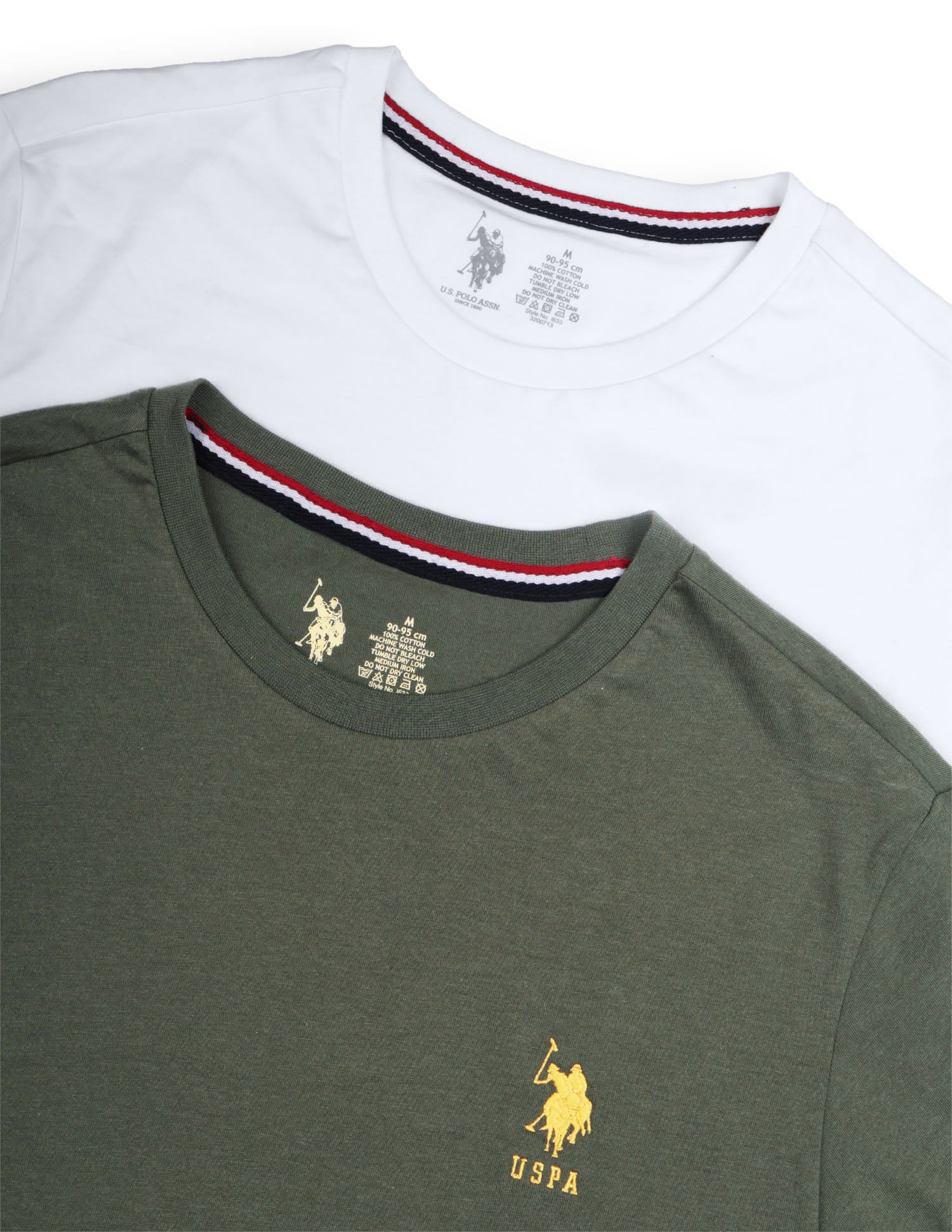 Tonal Logo Cotton 1633 Lounge T-Shirt - Pack Of 2 Blue Mel and White - U.S. Polo Assn. India | Large