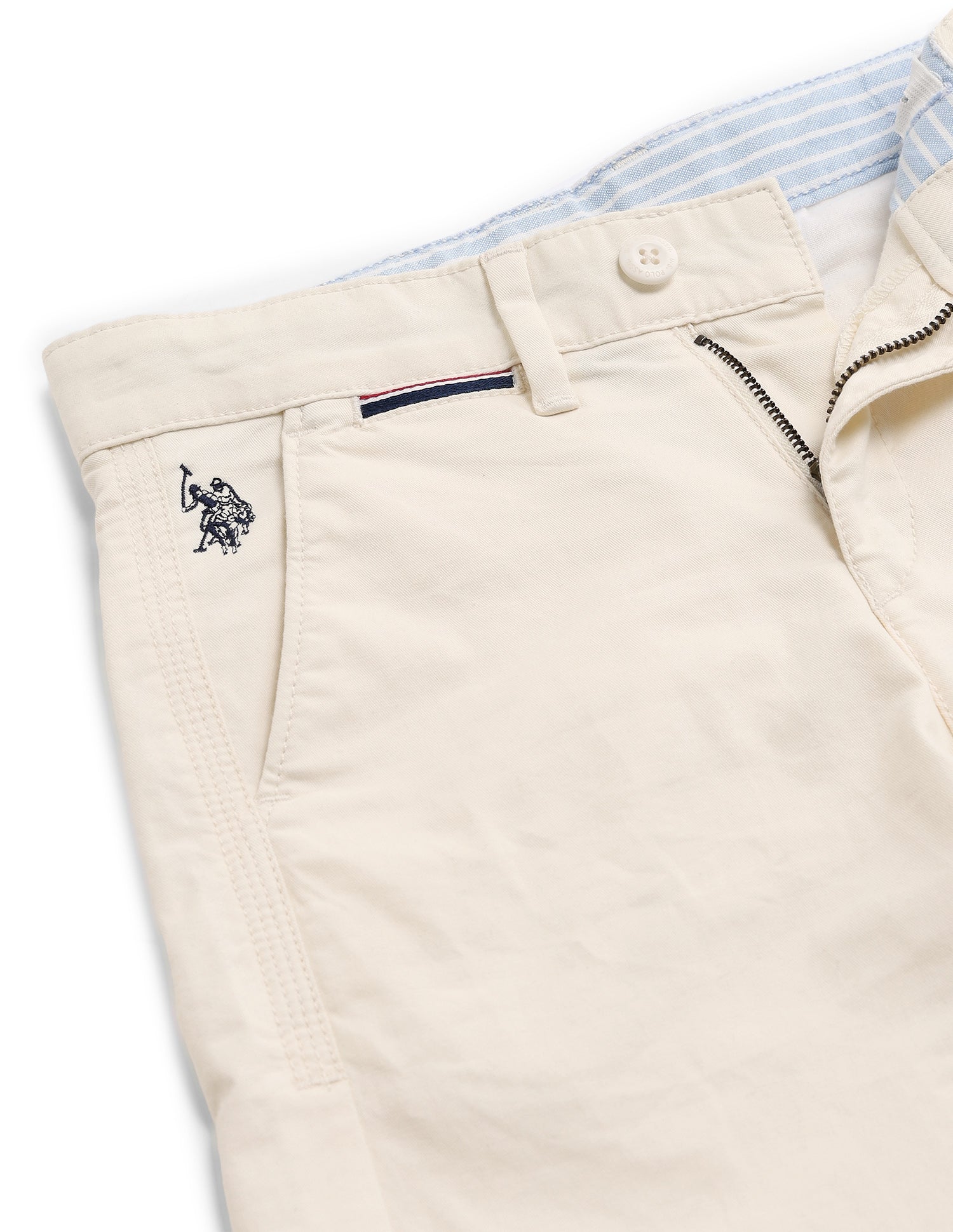 Slim fit Solid Trousers beige - U.S. Polo Assn. India | Large