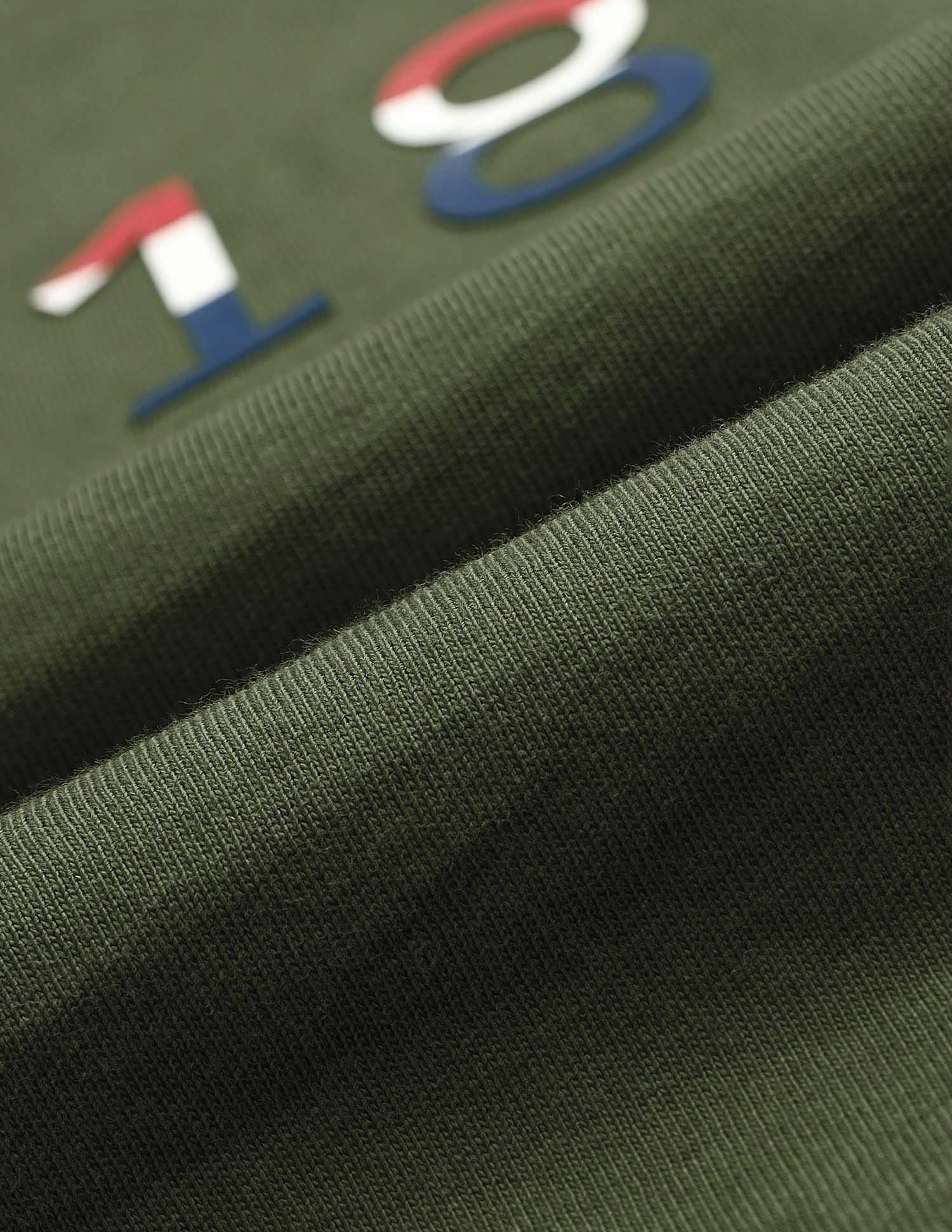 Slim Fit Brand Embossed T- Shirt Olive Green - U.S. Polo Assn. India | Large