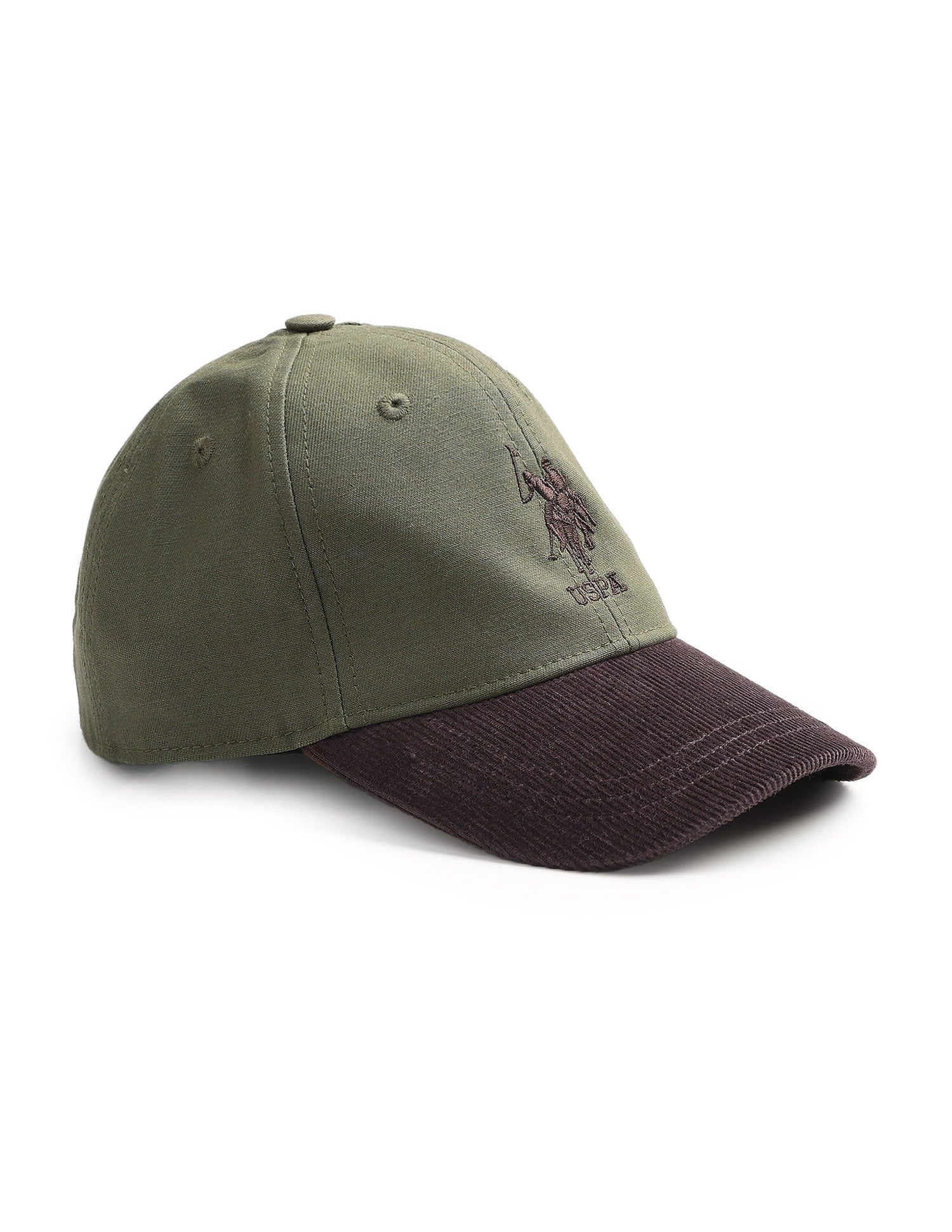 Boys Colour Blocked Corduroy Cap Olive - U.S. POLO ASSN. | Large