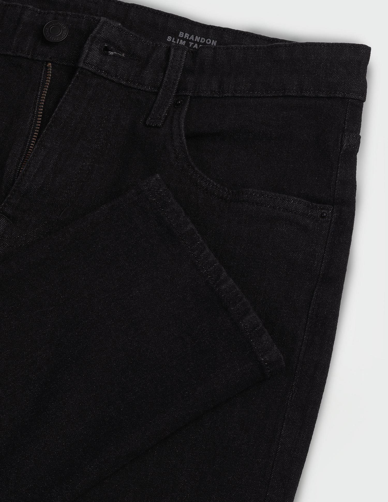 Brandon Slim Tapered Fit Black Jeans Black - U.S. Polo Assn. India | Large