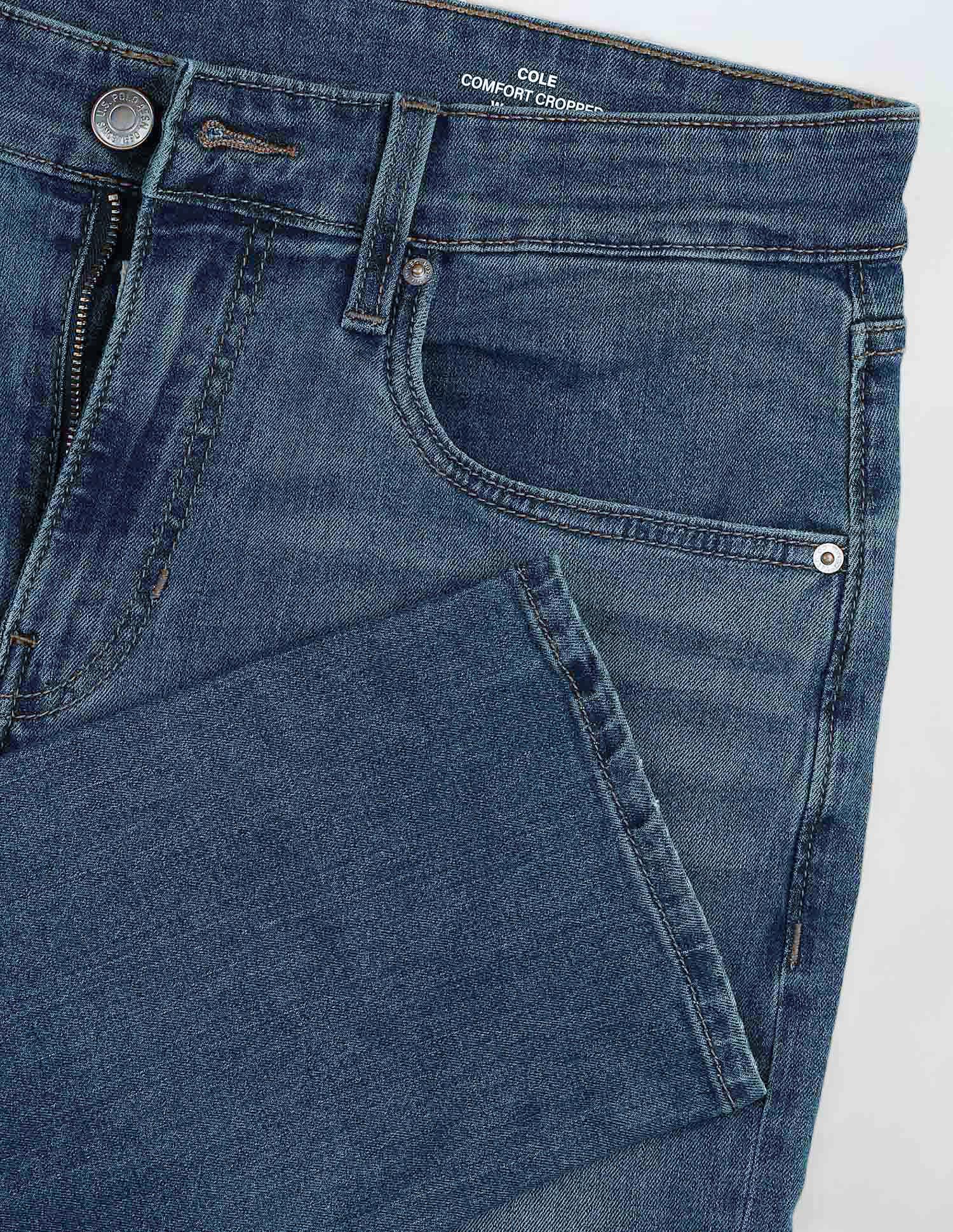 Cole Comfort Cropped Fit Blue Jeans Med Blue - U.S. POLO ASSN. | Large