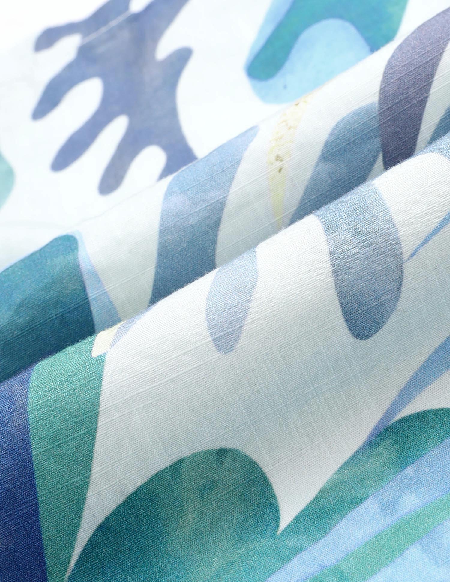 Boys Tropical Printed Pure Cotton Shirt Blue - U.S. POLO ASSN. | Large