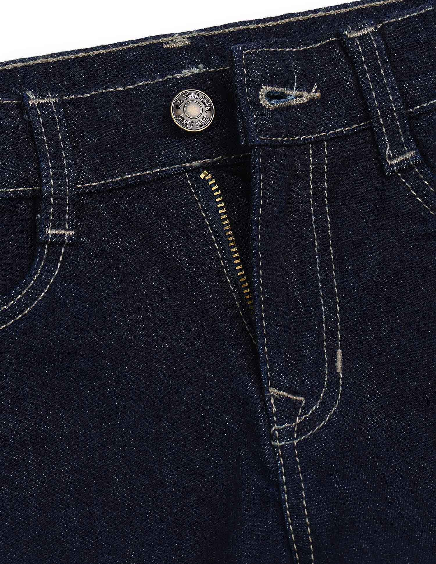 Boys Mid Rise Baggy Fit Jeans Dark Blue - U.S. POLO ASSN. | Large