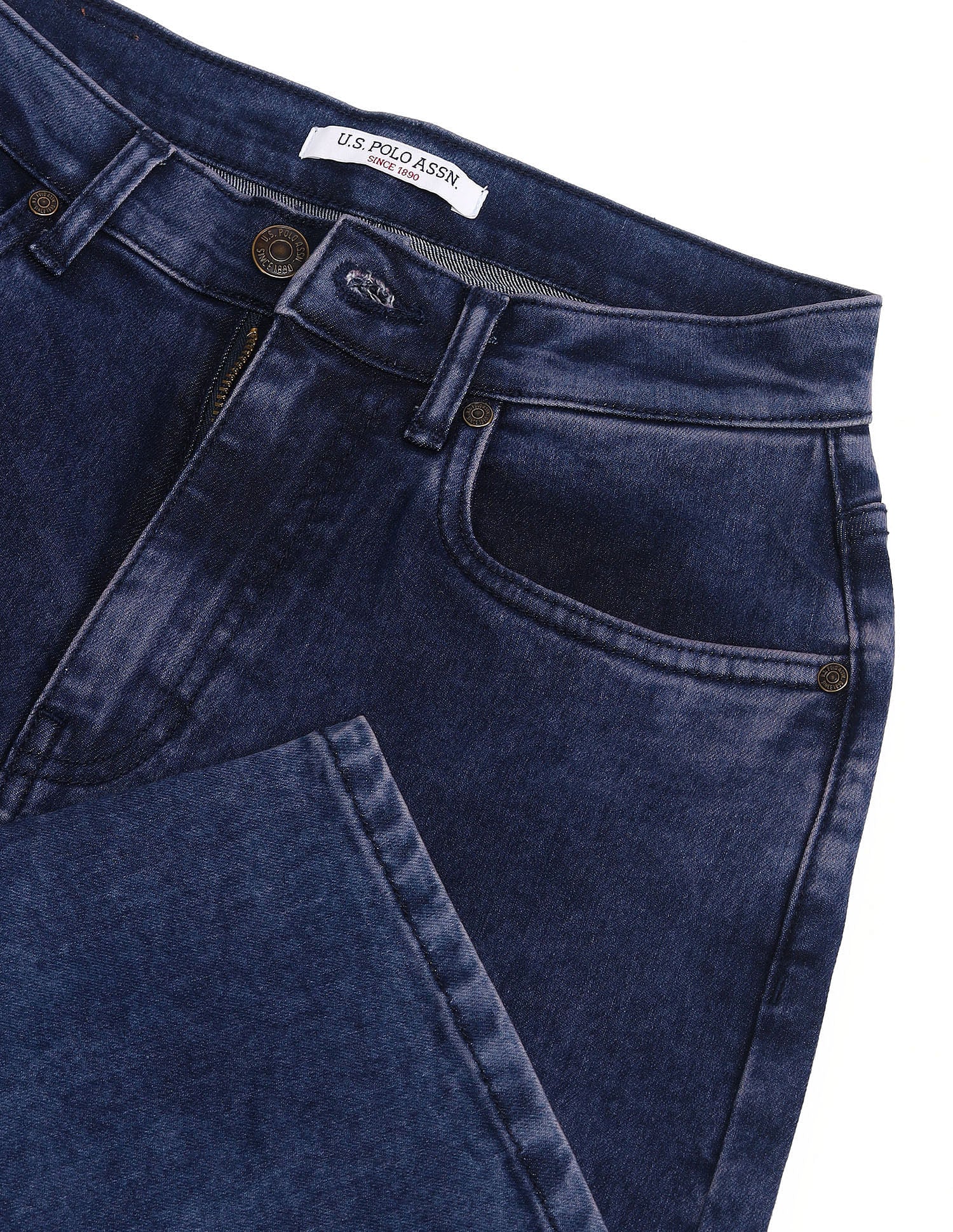 High Rise Wide Leg Jeans Dark Blue - U.S. POLO ASSN. | Large