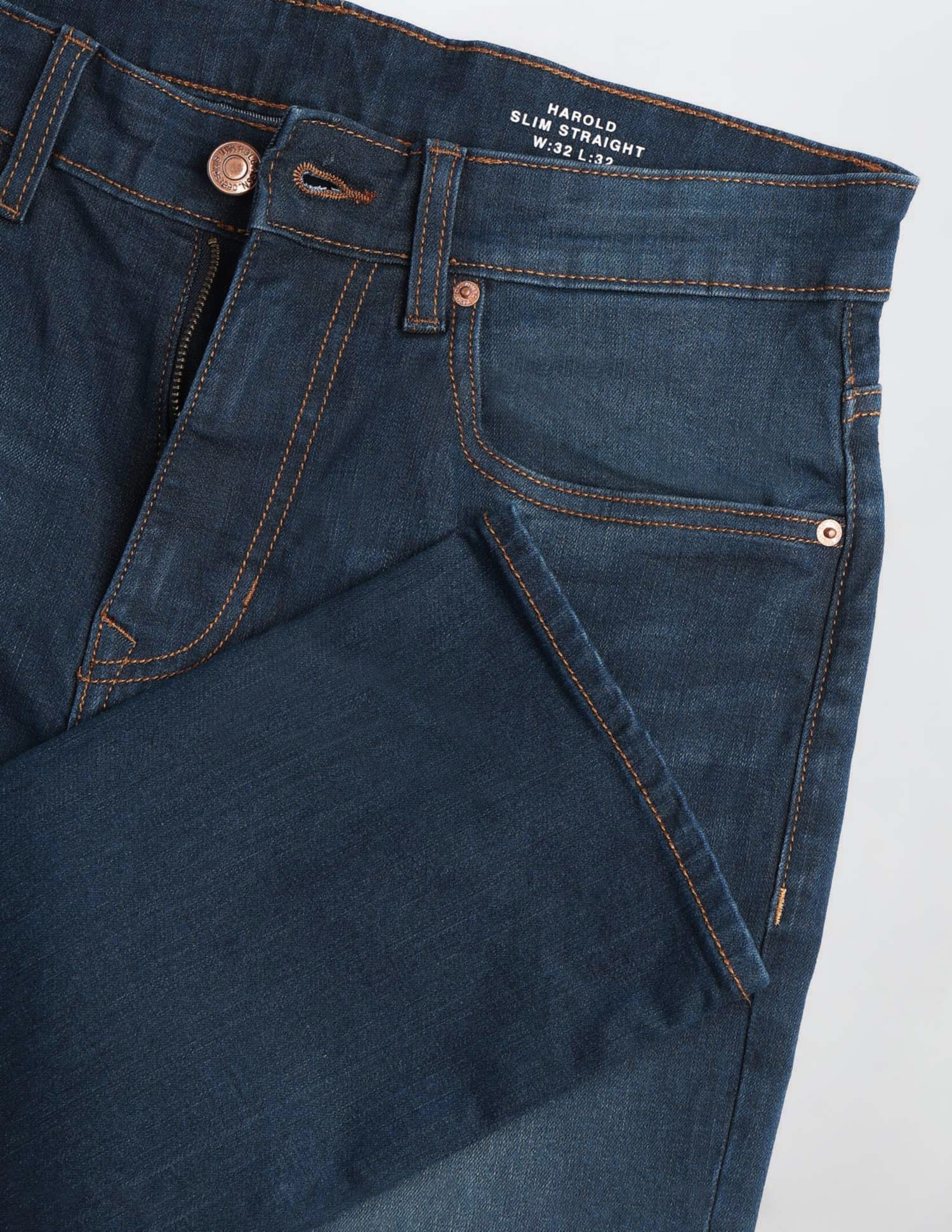 Harold Slim Straight Fit Blue Jeans Indigo - U.S. Polo Assn. India | Large