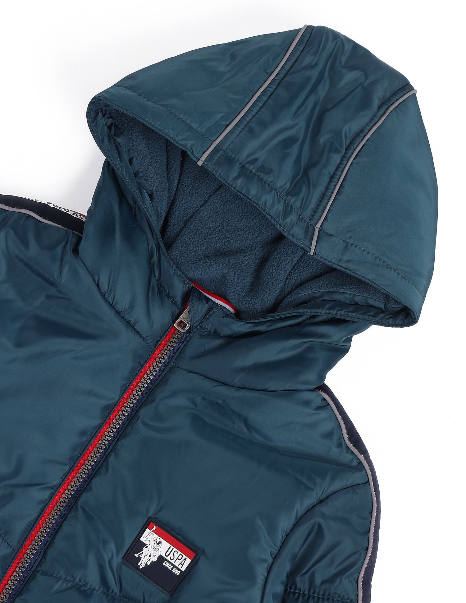 Boys Solid Hooded Jacket Teal - U.S. POLO ASSN. | Large