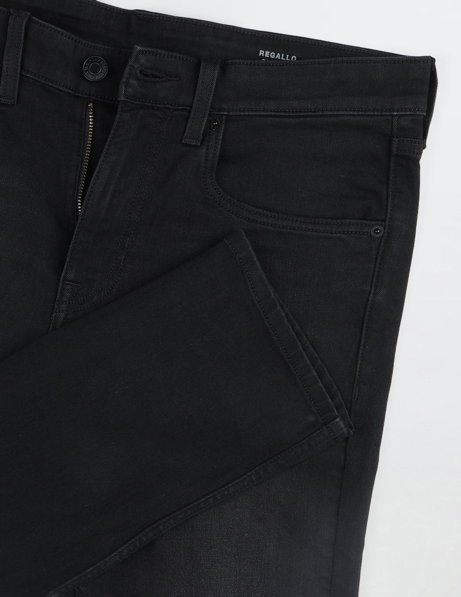 Regallo Skinny Fit Mid Rise Jeans Black - U.S. Polo Assn. India | Large