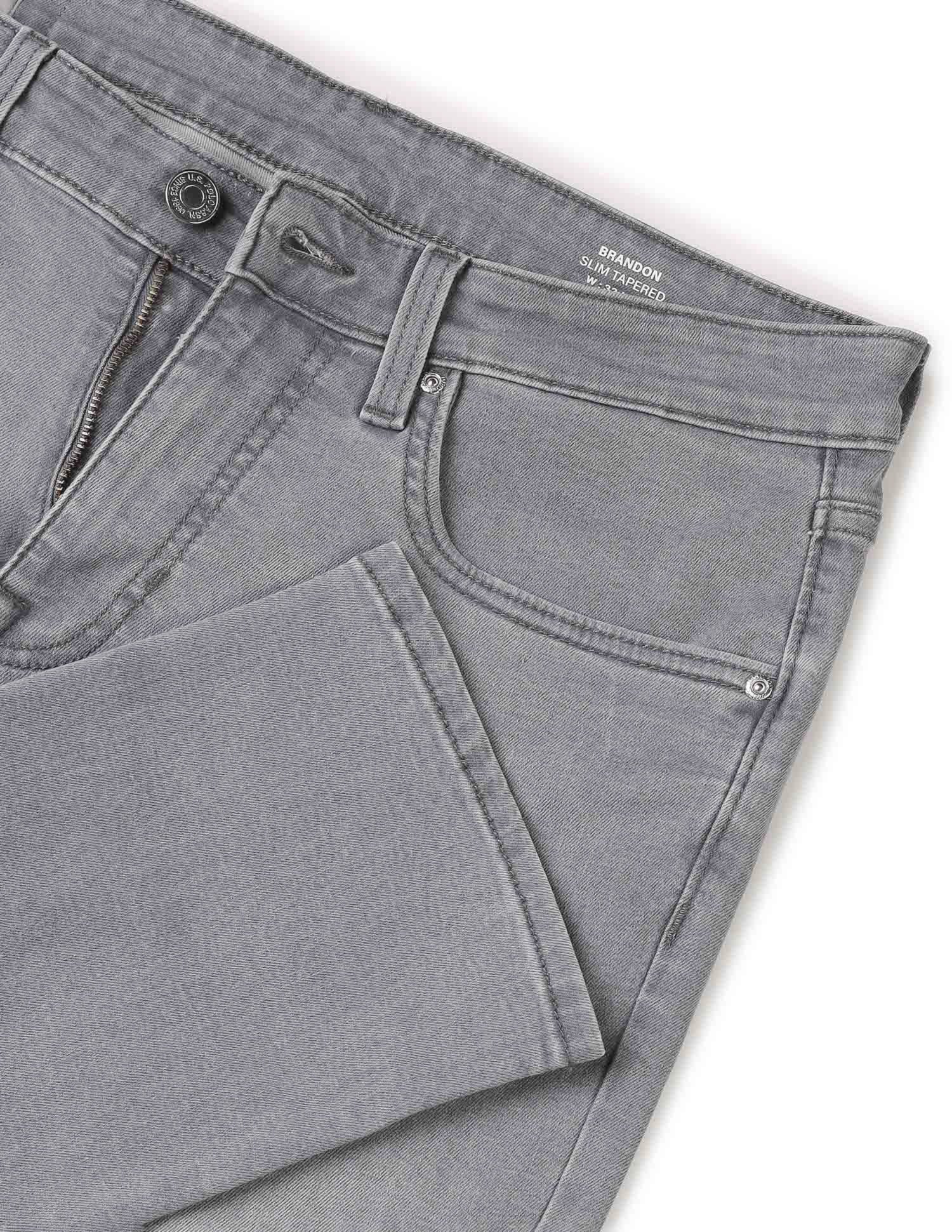 Slim Tapered Fit Grey Jeans Light Grey - U.S. POLO ASSN. | Large