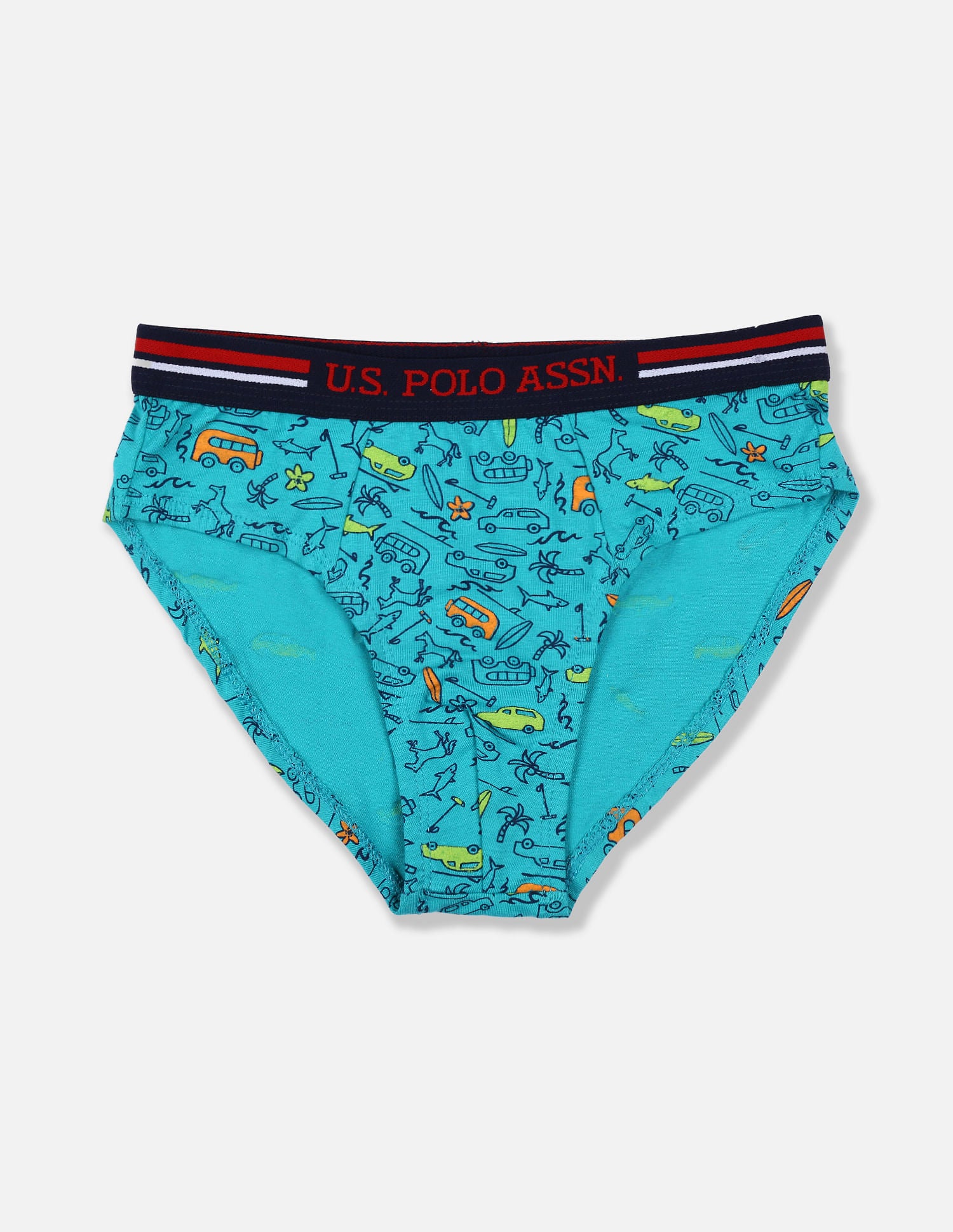 Mid Rise Cotton Spandex IKBB Briefs - Pack Of 3 Lime, Green and Orange - U.S. POLO ASSN. | Large