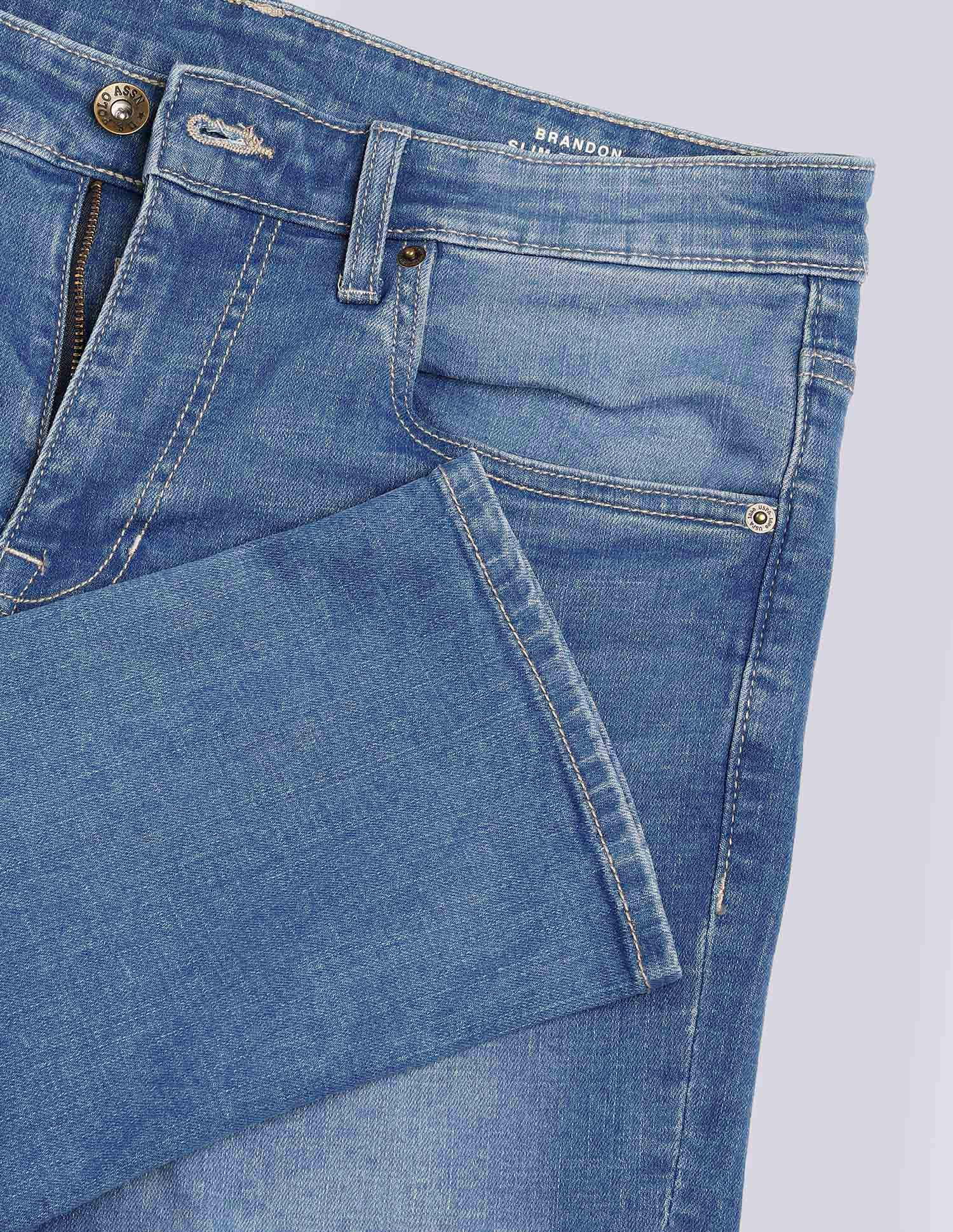 Brandon Slim Tapered Fit Blue Jeans Blue - U.S. Polo Assn. India | Large