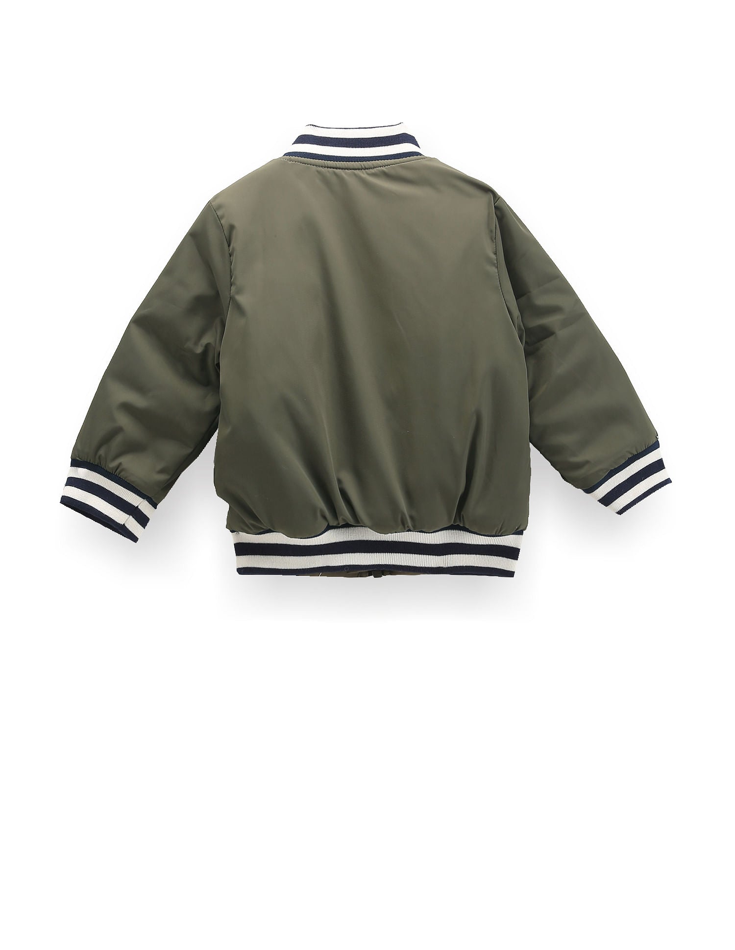 Boys Striped Collar Bomber Jacket Olive - U.S. POLO ASSN. | Large