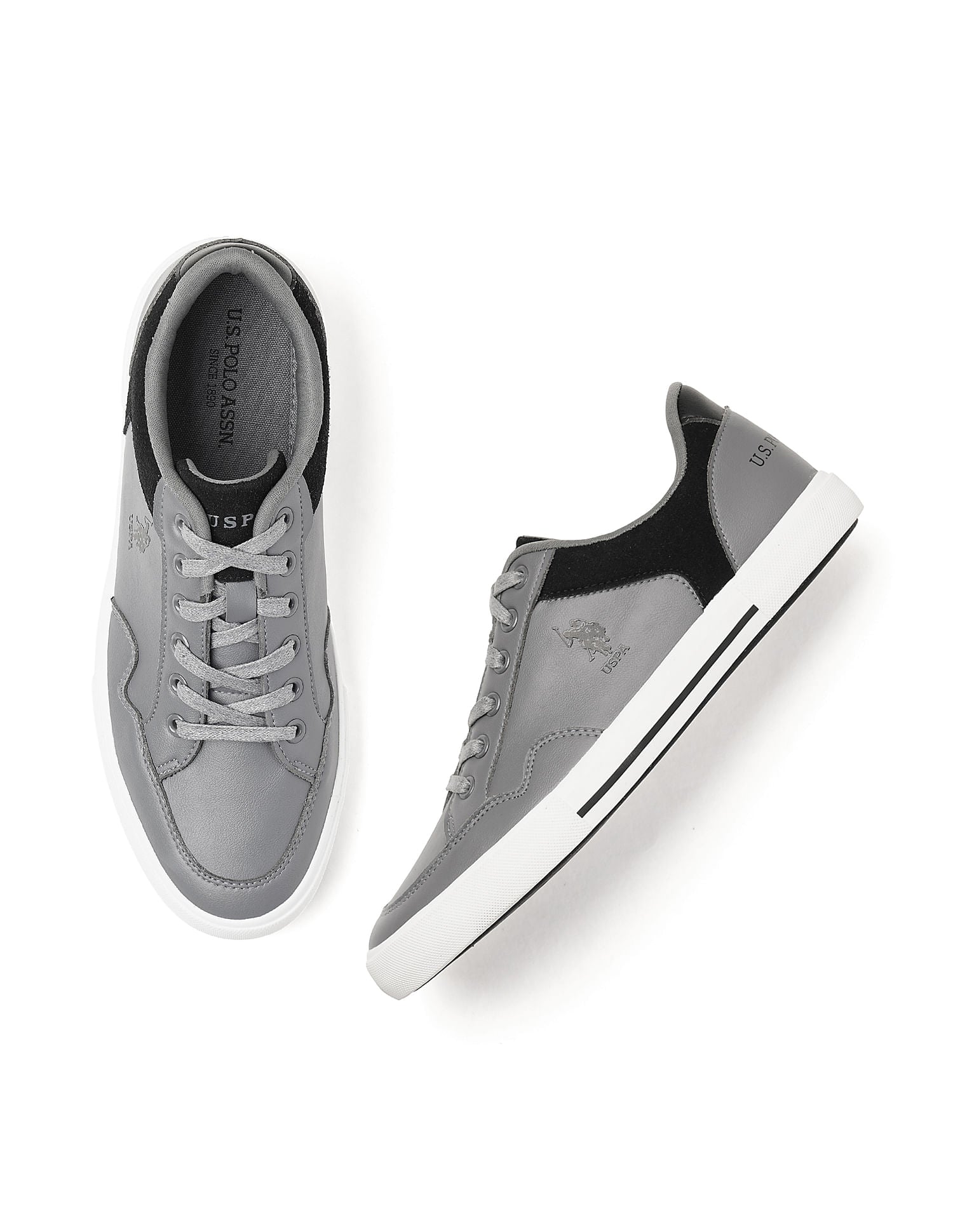 Men Hampton Colour Block Sneakers Grey - U.S. Polo Assn. India | Large