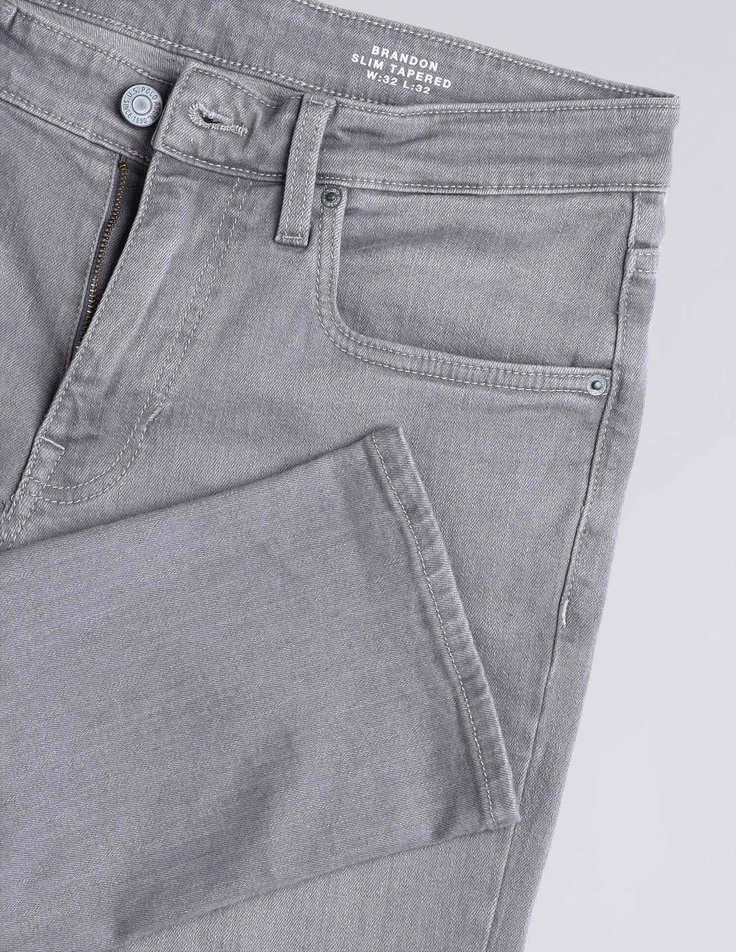 Brandon Slim Tapered Fit Grey Jeans Grey - U.S. POLO ASSN. | Large