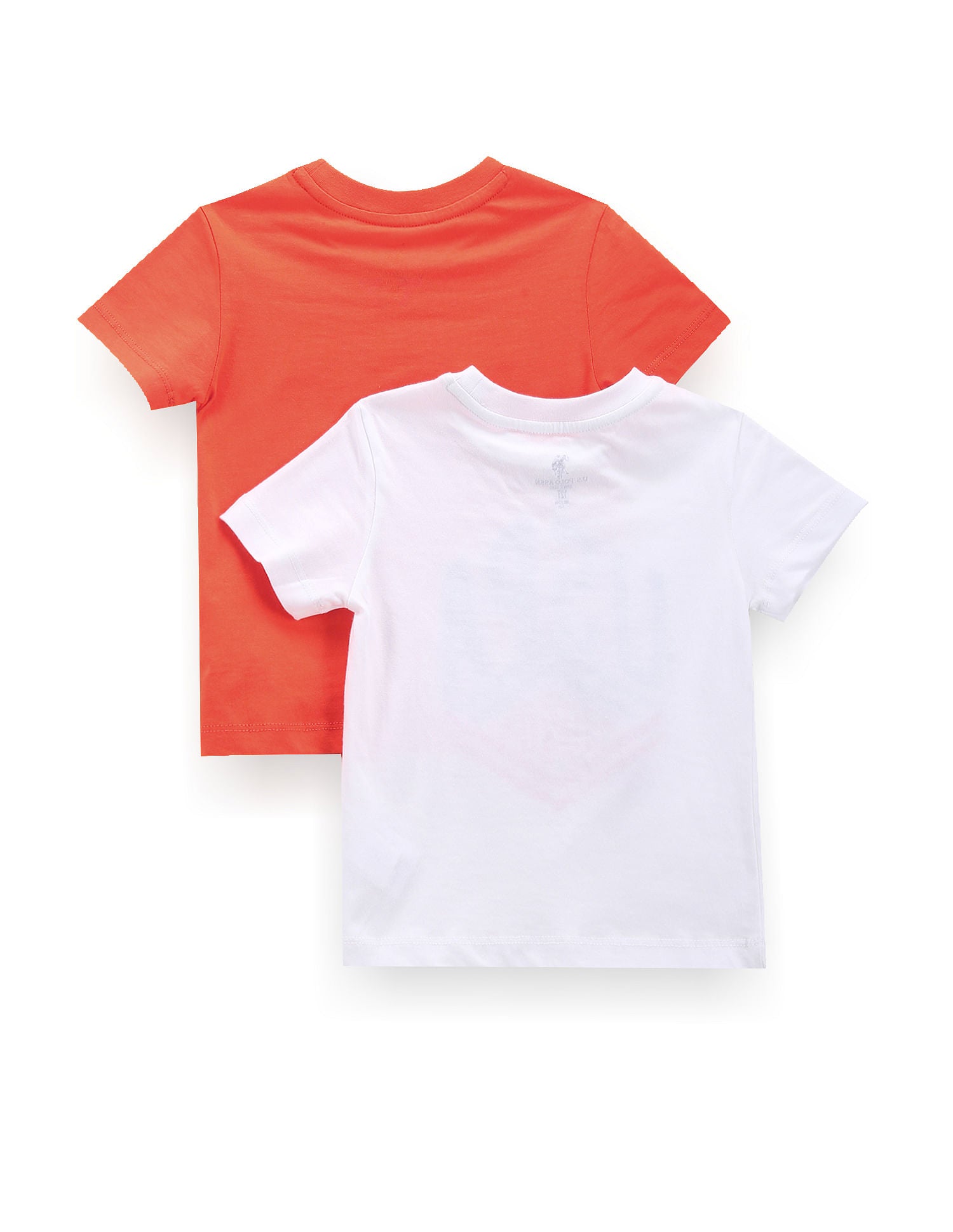 Boys Pure Cotton T-Shirt - Pack Of 2 White and Orange - U.S. POLO ASSN. | Large