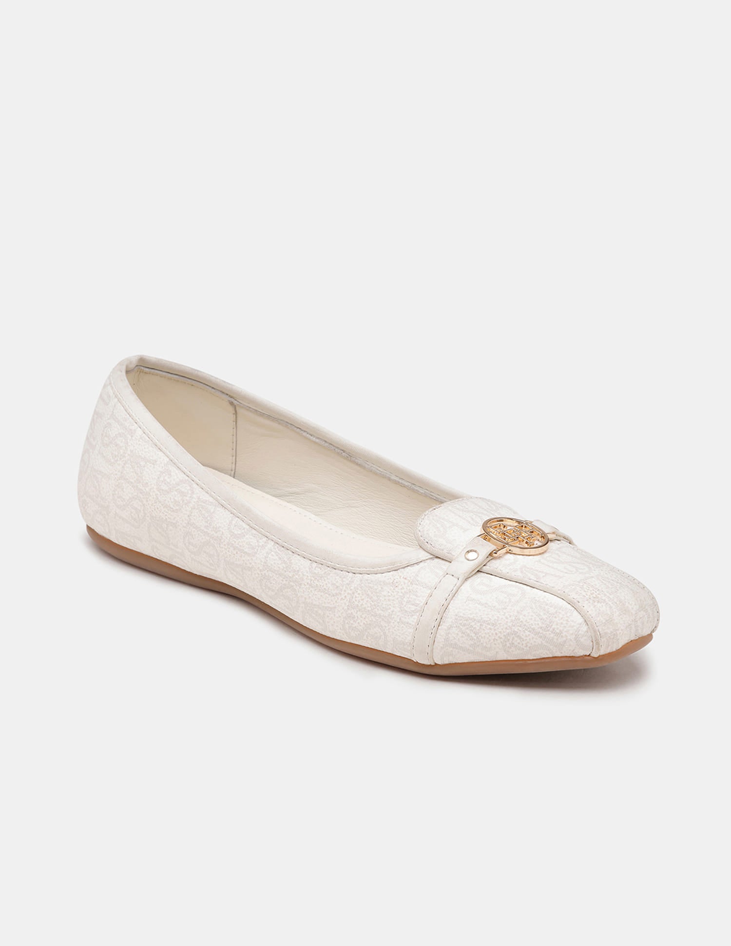 Women Alina 3.0 Round Toe Monogram Ballerinas White - U.S. Polo Assn. India | Large