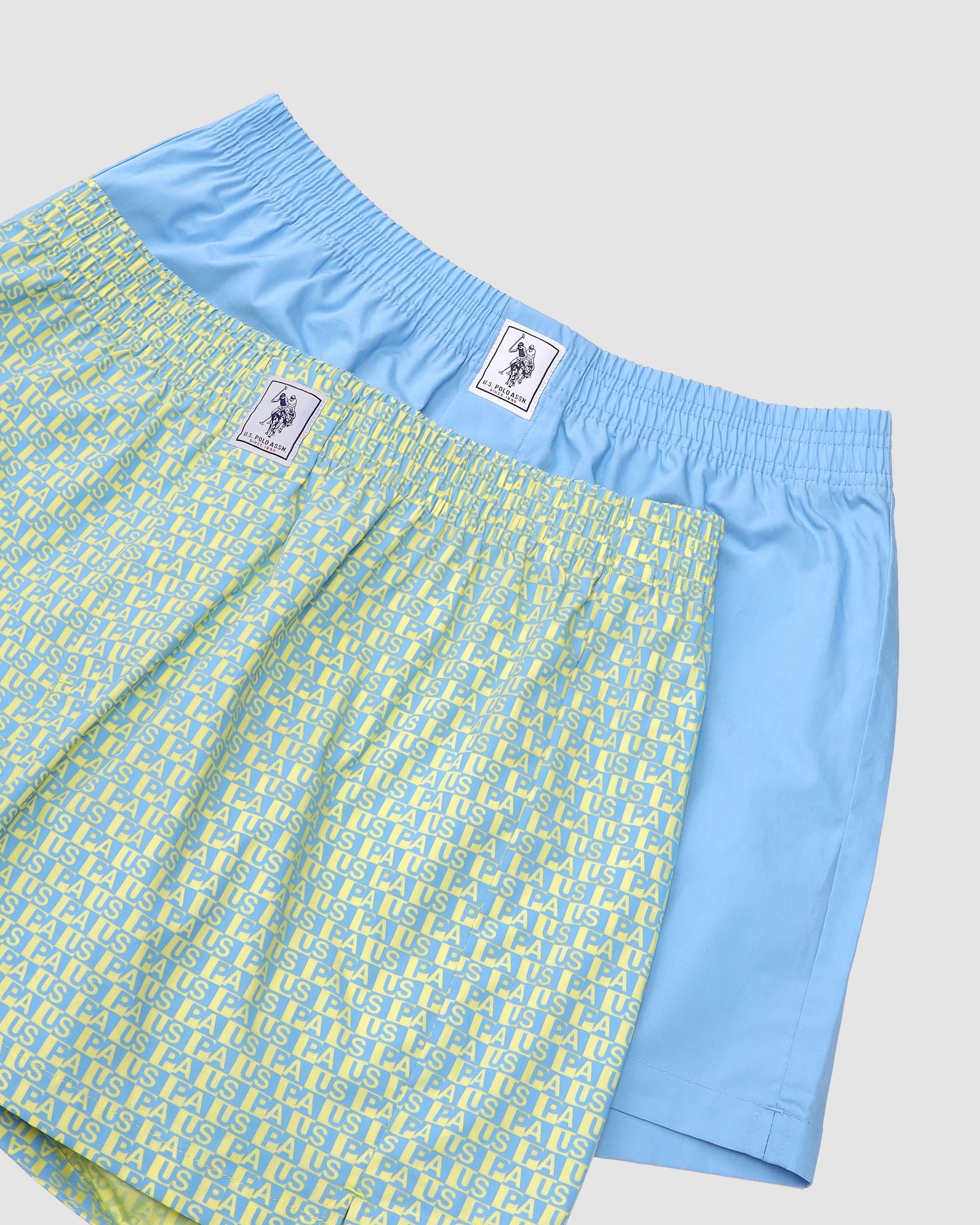 Mid Rise Soft Cotton OEX02 Boxers - Pack Of 2 Green and Blue - U.S. POLO ASSN. | Large