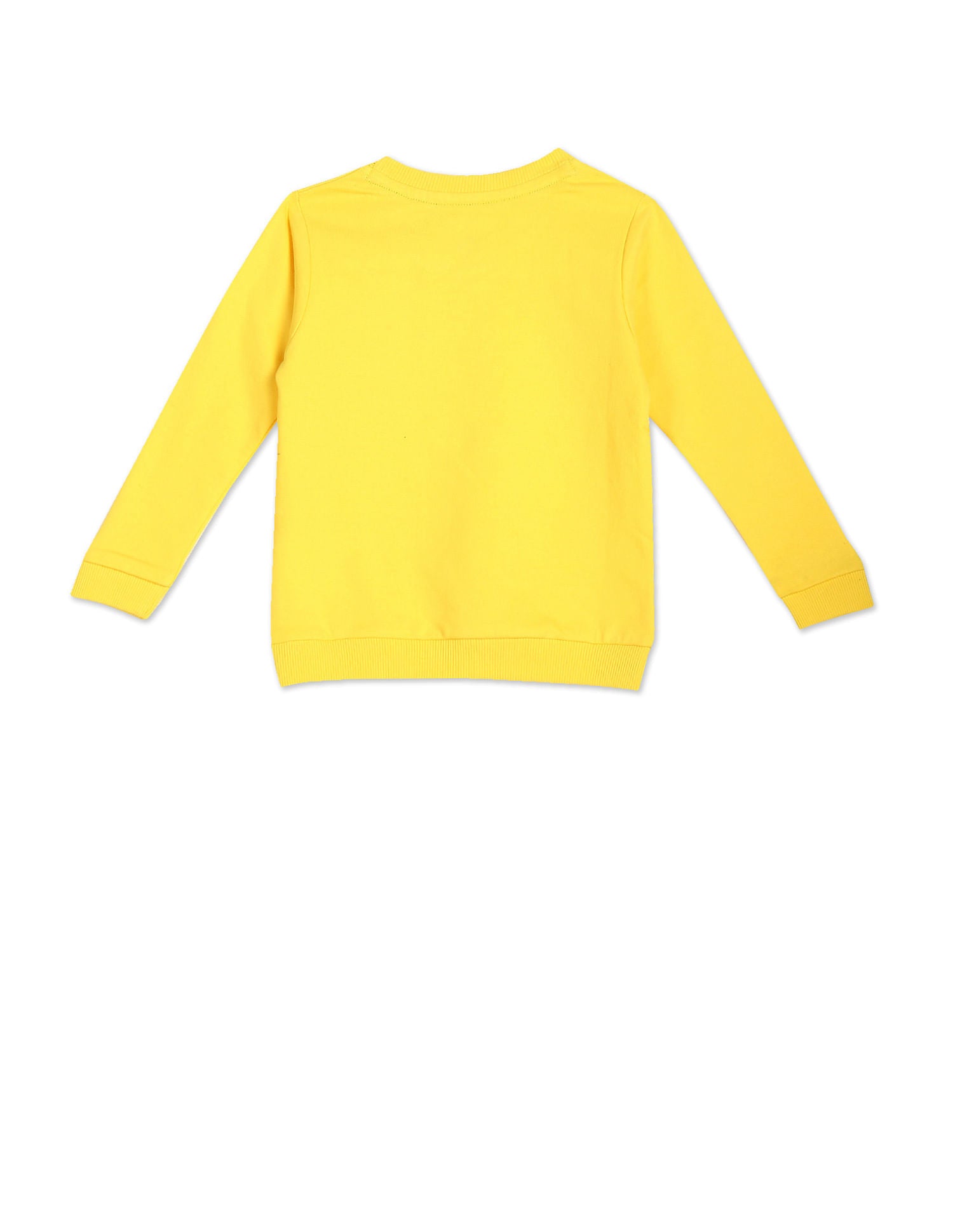 Crew Neck Printed Sweatshirt Yellow - U.S. POLO ASSN. | Large