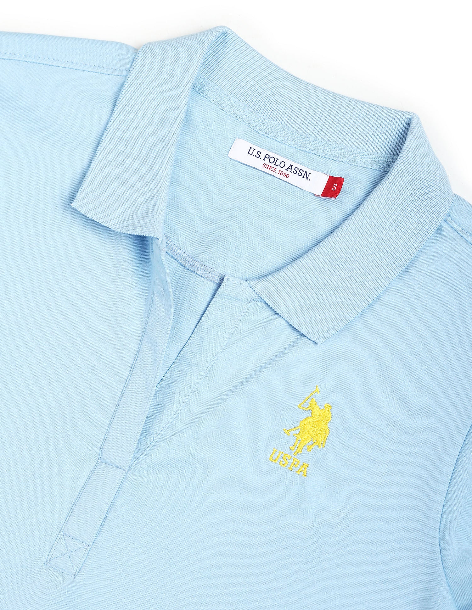 Long Sleeve Solid Polo Shirt Light Blue - U.S. POLO ASSN. | Large