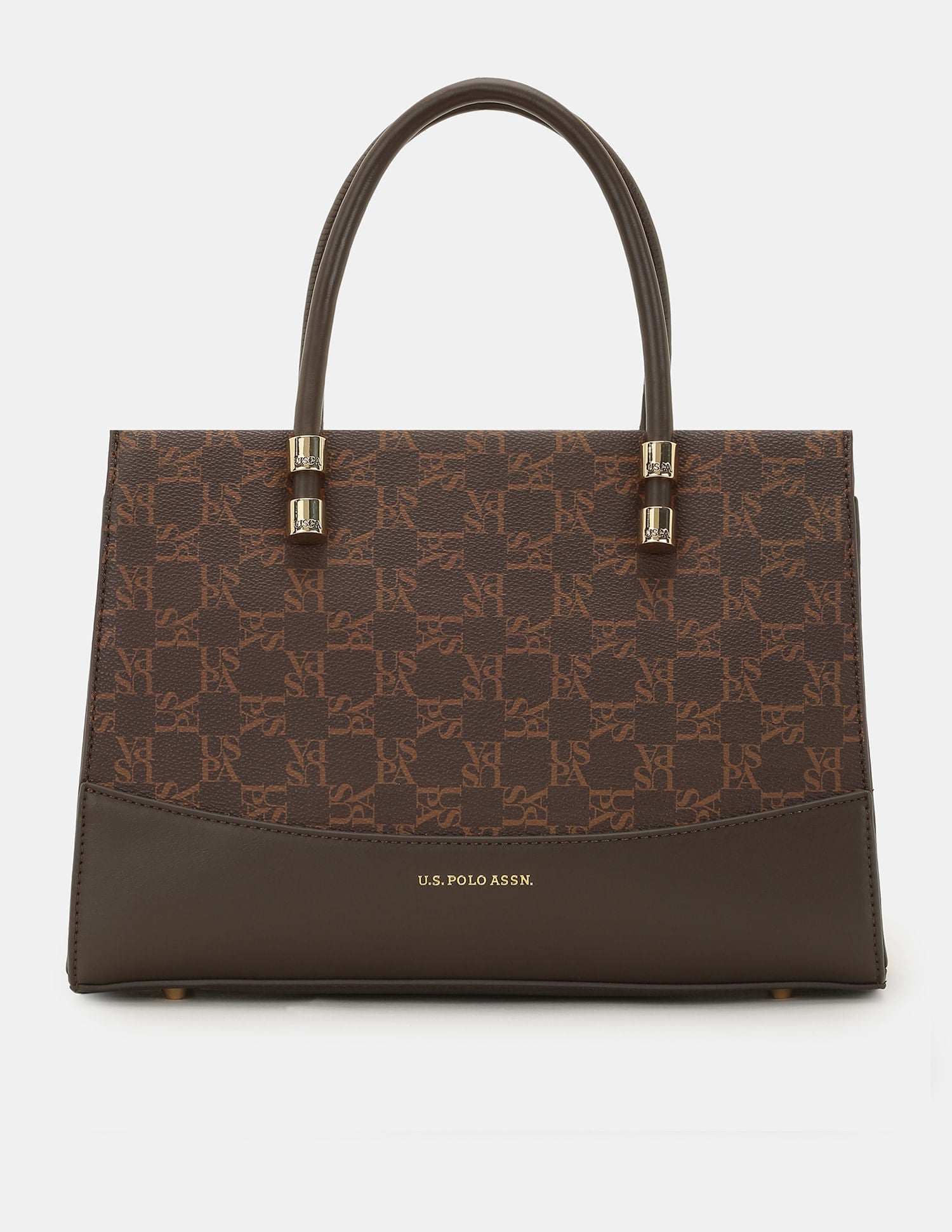 Women Bijou Satchel Bag with Sling Strap Brown - U.S. POLO ASSN. | Large