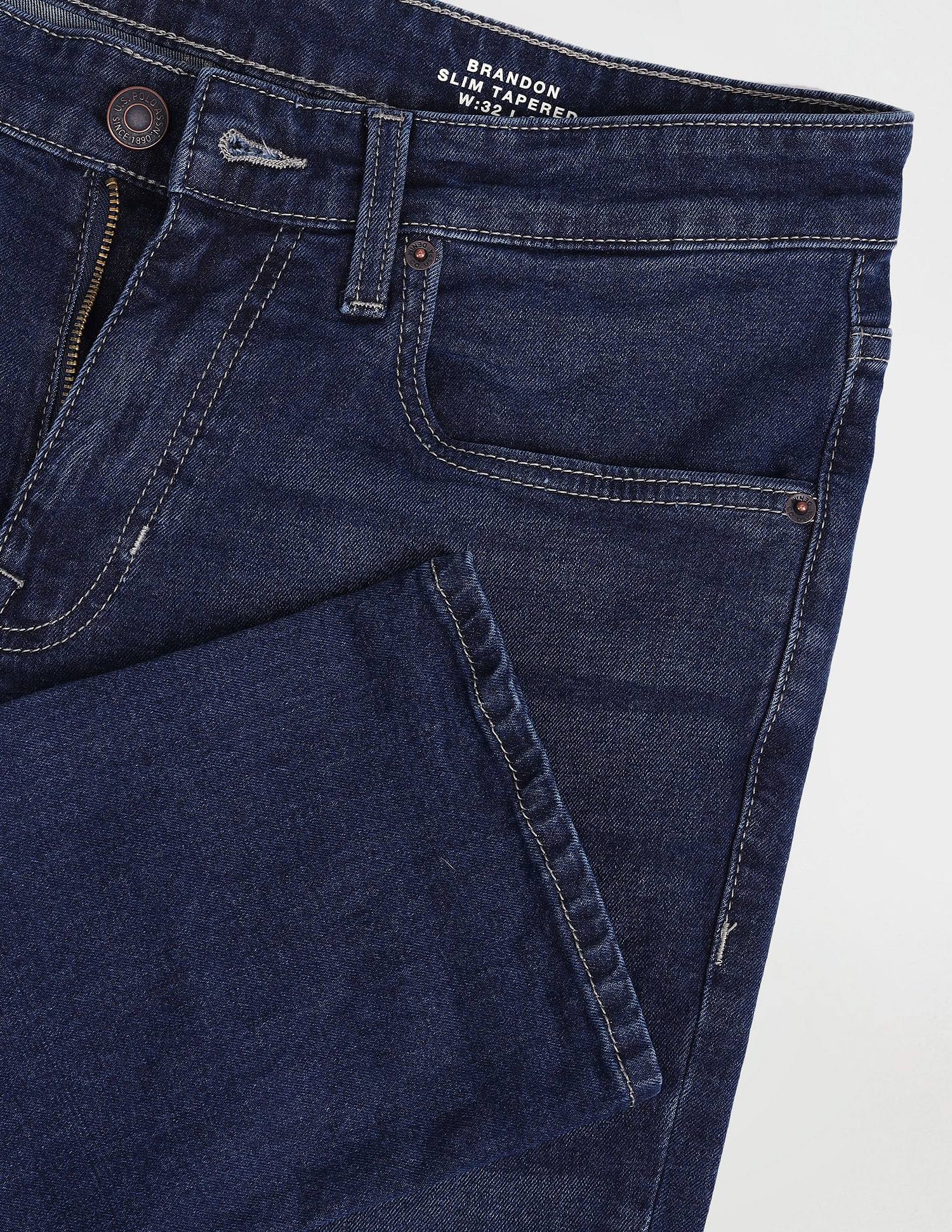 Brandon Slim Tapered Blue Jeans Blue - U.S. Polo Assn. India | Large
