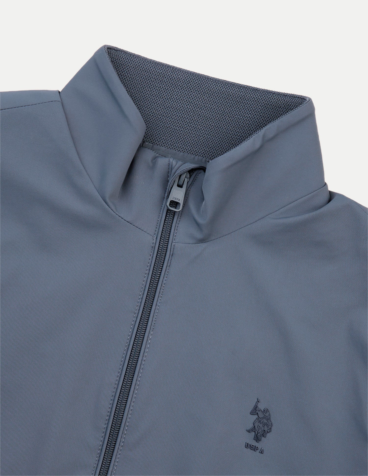 Solid Regular Fit Bomber Jacket Blue - U.S. Polo Assn. India | Large