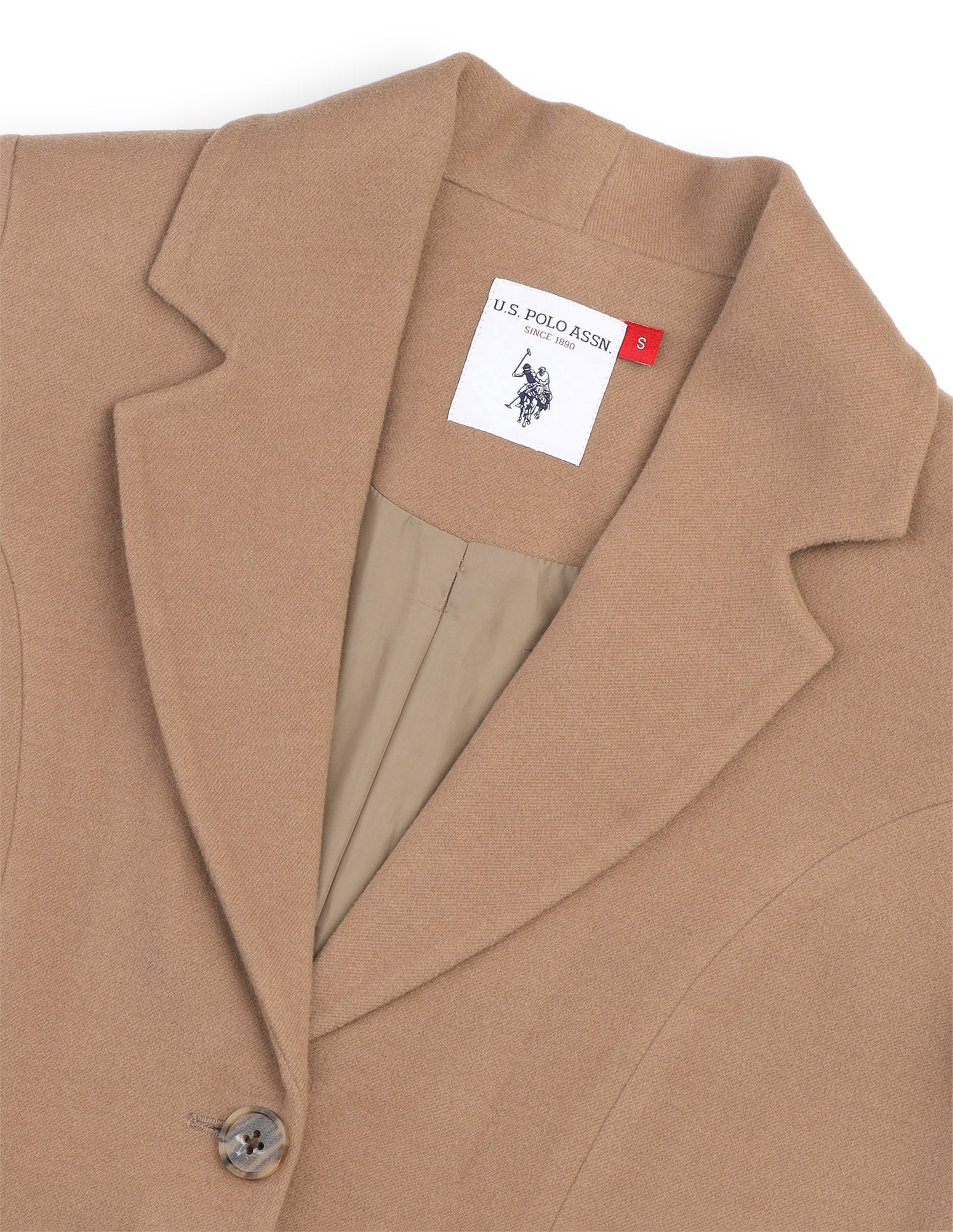 Solid Fitted Longline Jacket Light Brown - U.S. Polo Assn. India | Large