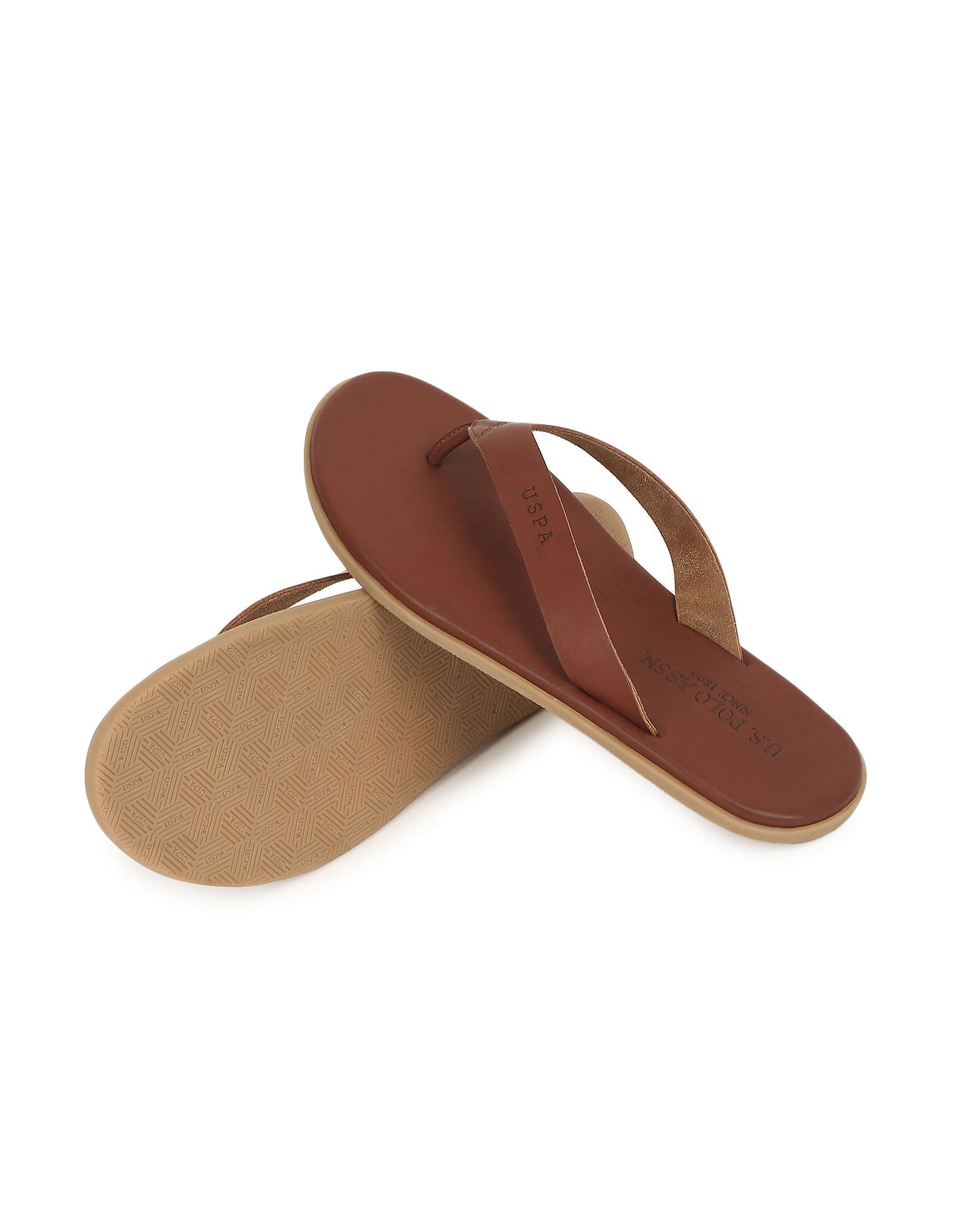 Men Solid Norwalk 3.0 Flip Flops Tan - U.S. Polo Assn. India | Large