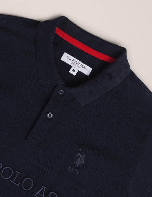 Brand Embroidered Slim Polo Shirt