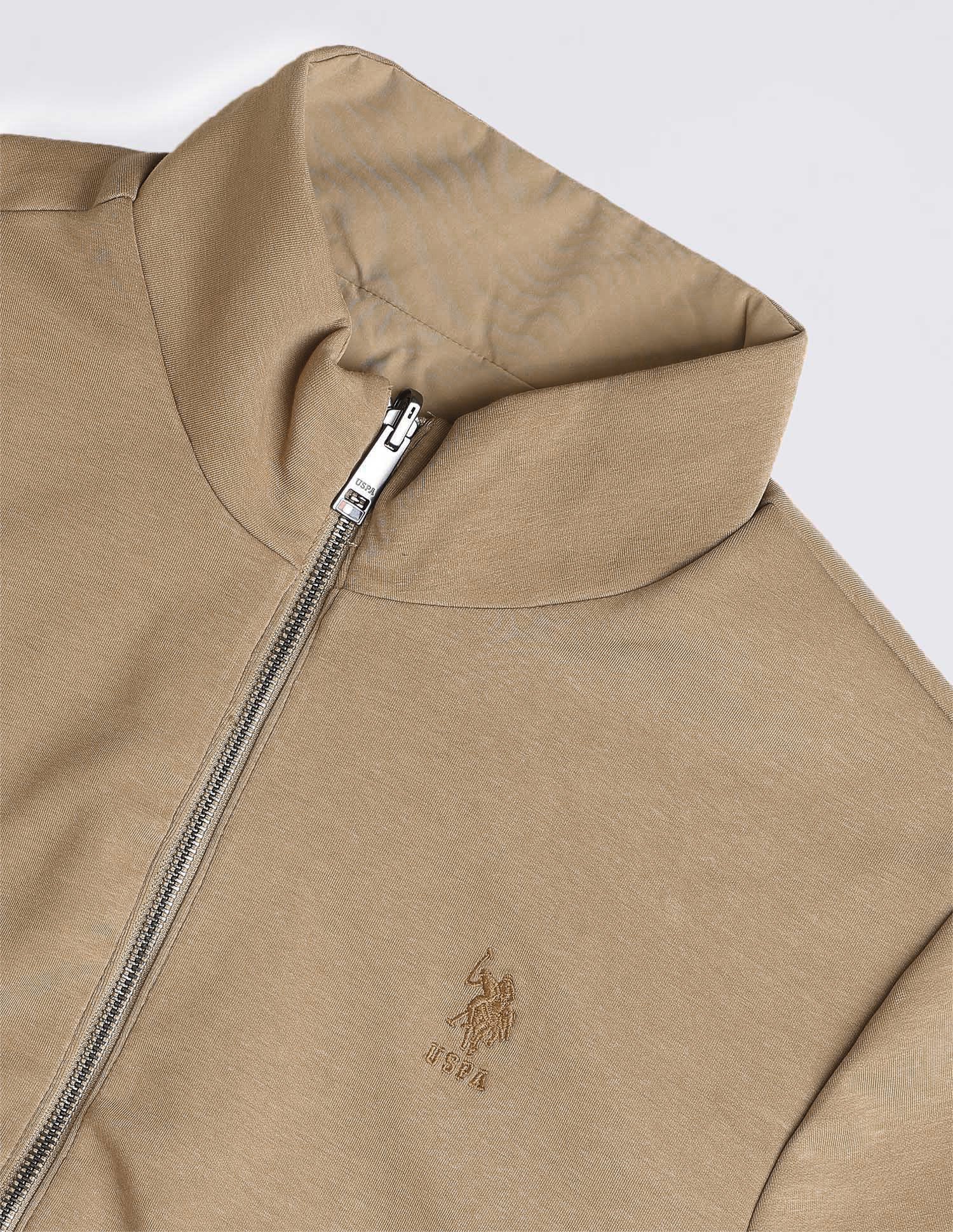 Reversible Heathered Regular Fit Jacket Brown - U.S. Polo Assn. India | Large