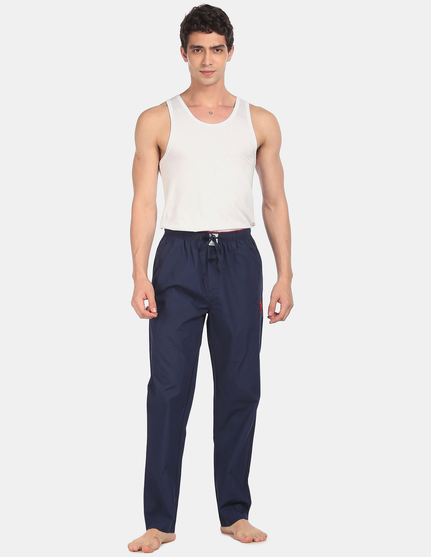 Comfort Fit Solid Cotton I690 Lounge Pants - Pack Of 1 Navy - U.S. POLO ASSN. | Large