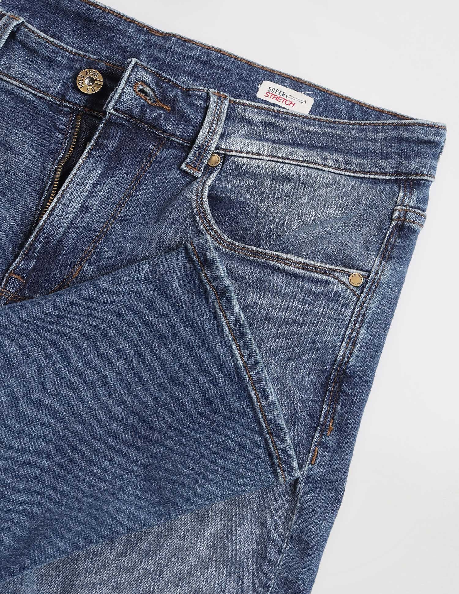 Brandon Slim Tapered Blue Jeans Mid Wash - U.S. Polo Assn. India | Large