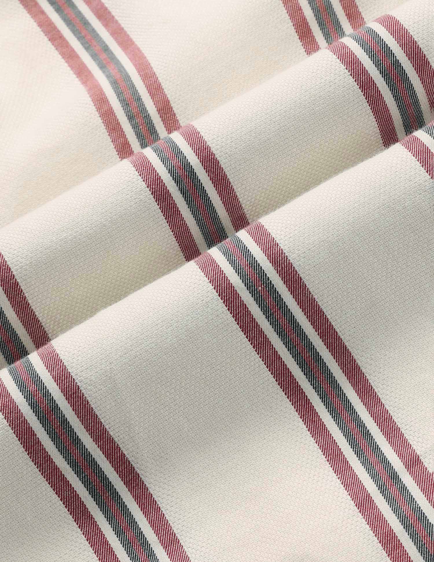 Vertical Striped Pure Cotton Shirt Ivory - U.S. Polo Assn. India | Large