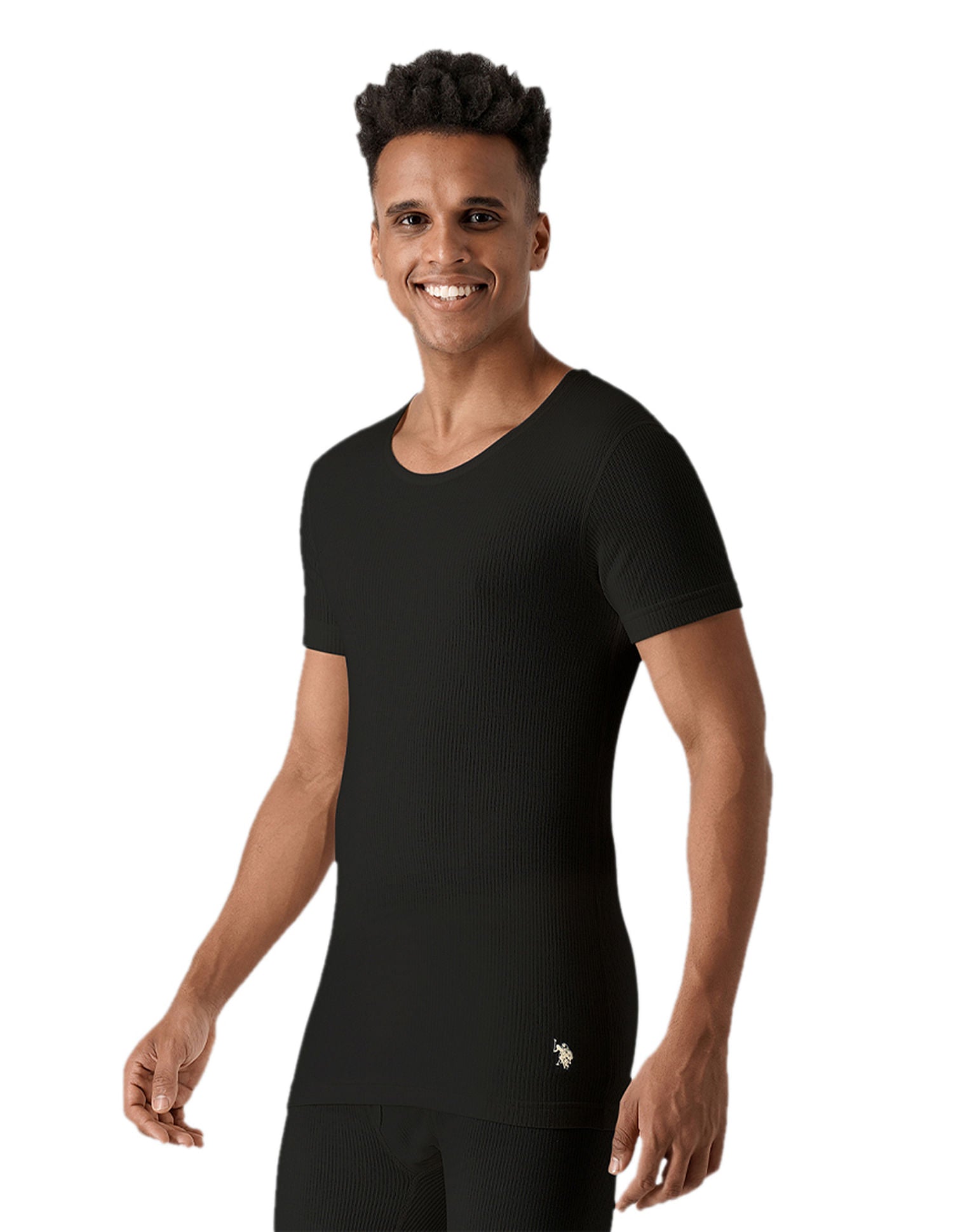 Slim Fit Tri Blend I751 Thermal T-Shirt - Pack Of 1 Black - U.S. POLO ASSN. | Large