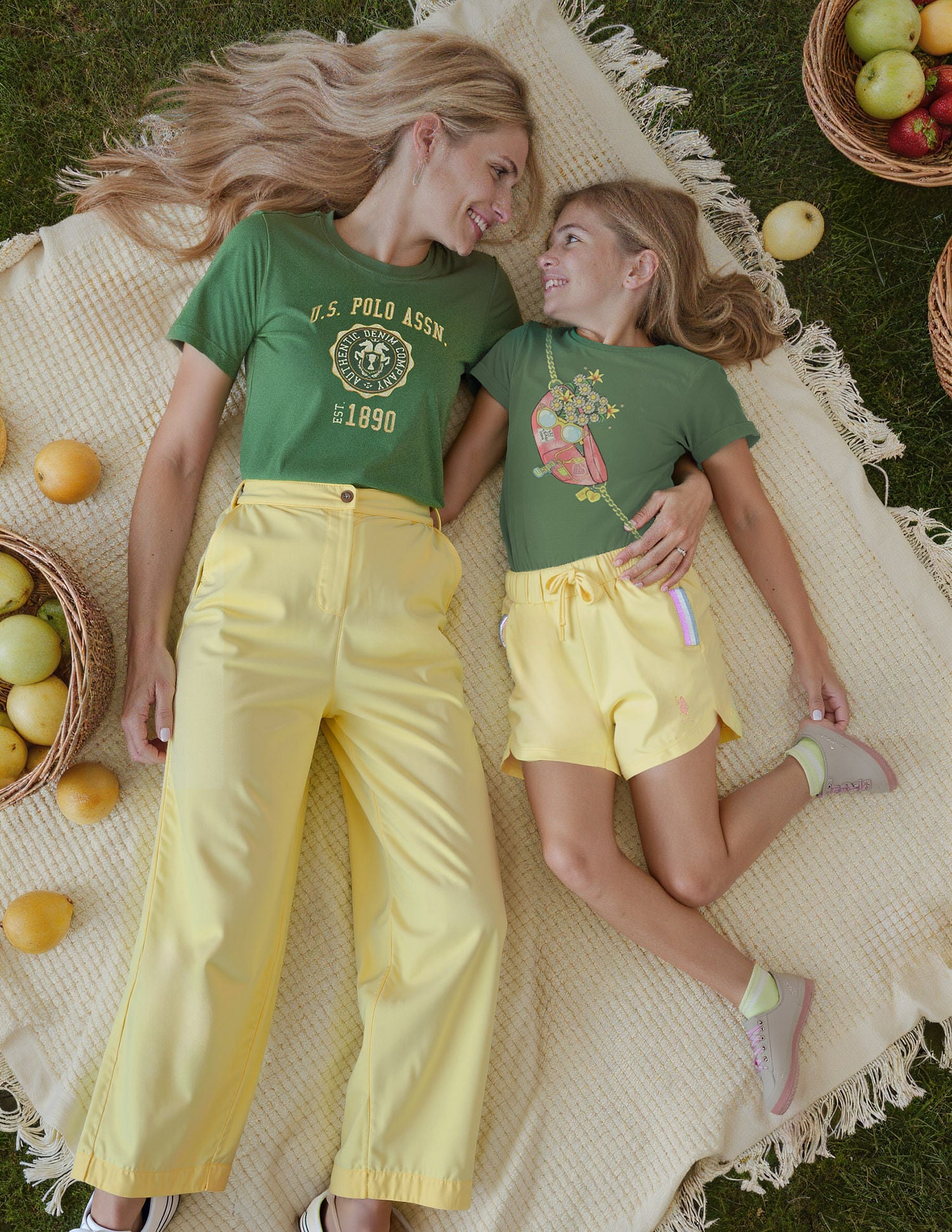 Boxy Fit Brand Printed T-Shirt Green - U.S. POLO ASSN. | Large