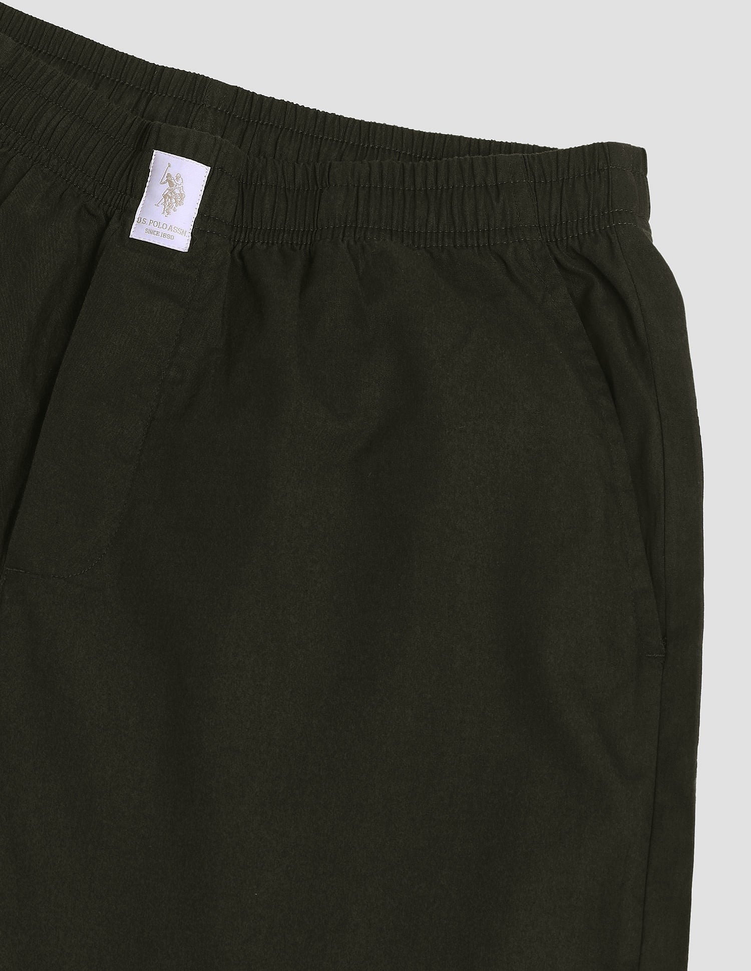 Mid Rise Solid OELP6 Lounge Track Pants - Pack Of 1 Green - U.S. POLO ASSN. | Large