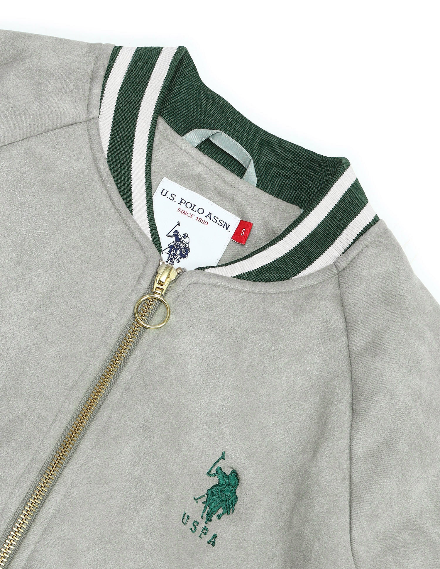 Varsity Suede Jacket Mint - U.S. POLO ASSN. | Large