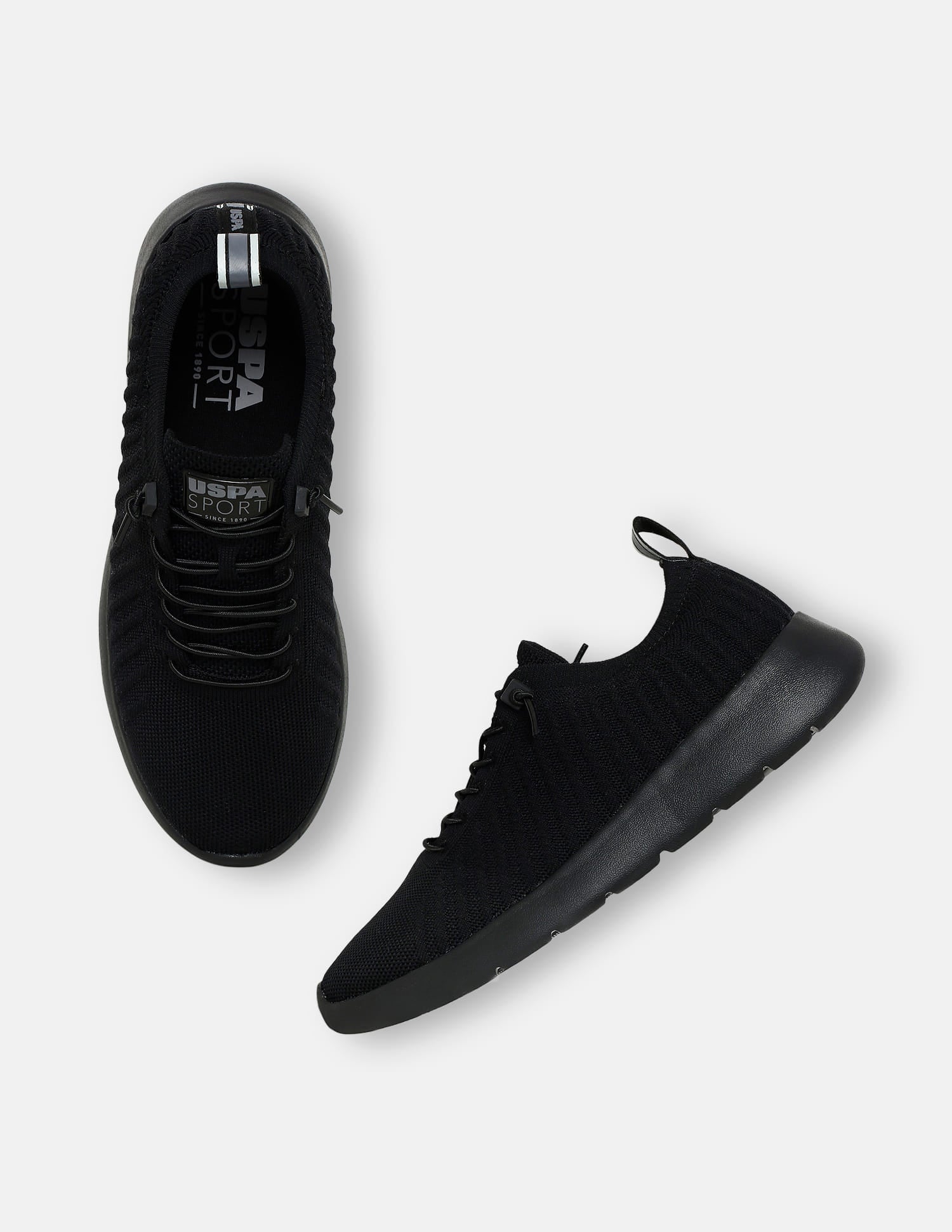 Men Solid Rocco Sports Sneakers Black - U.S. Polo Assn. India | Large