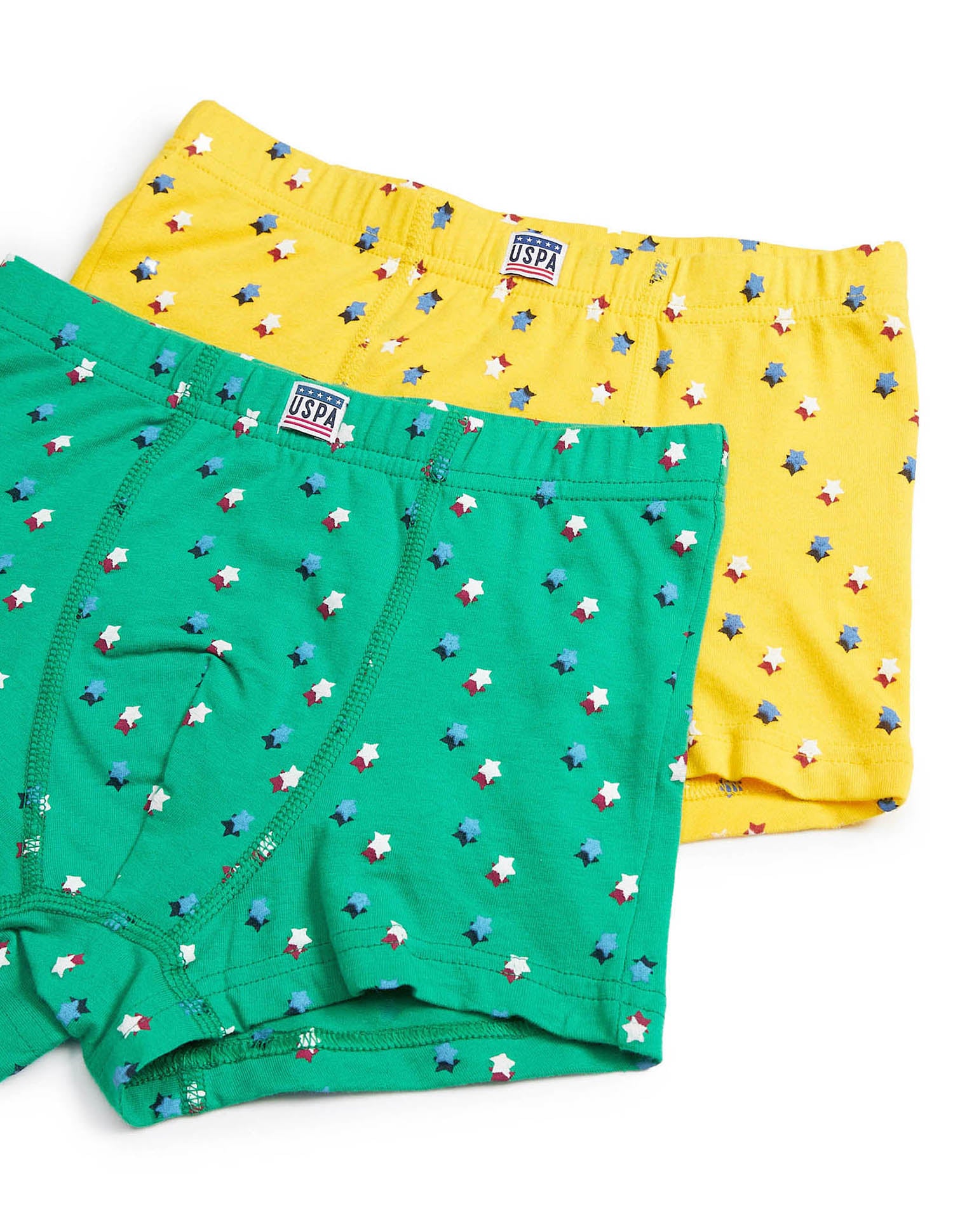 Brand Print EKT05 Trunks - Pack Of 2 Yellow and Green - U.S. POLO ASSN. | Large
