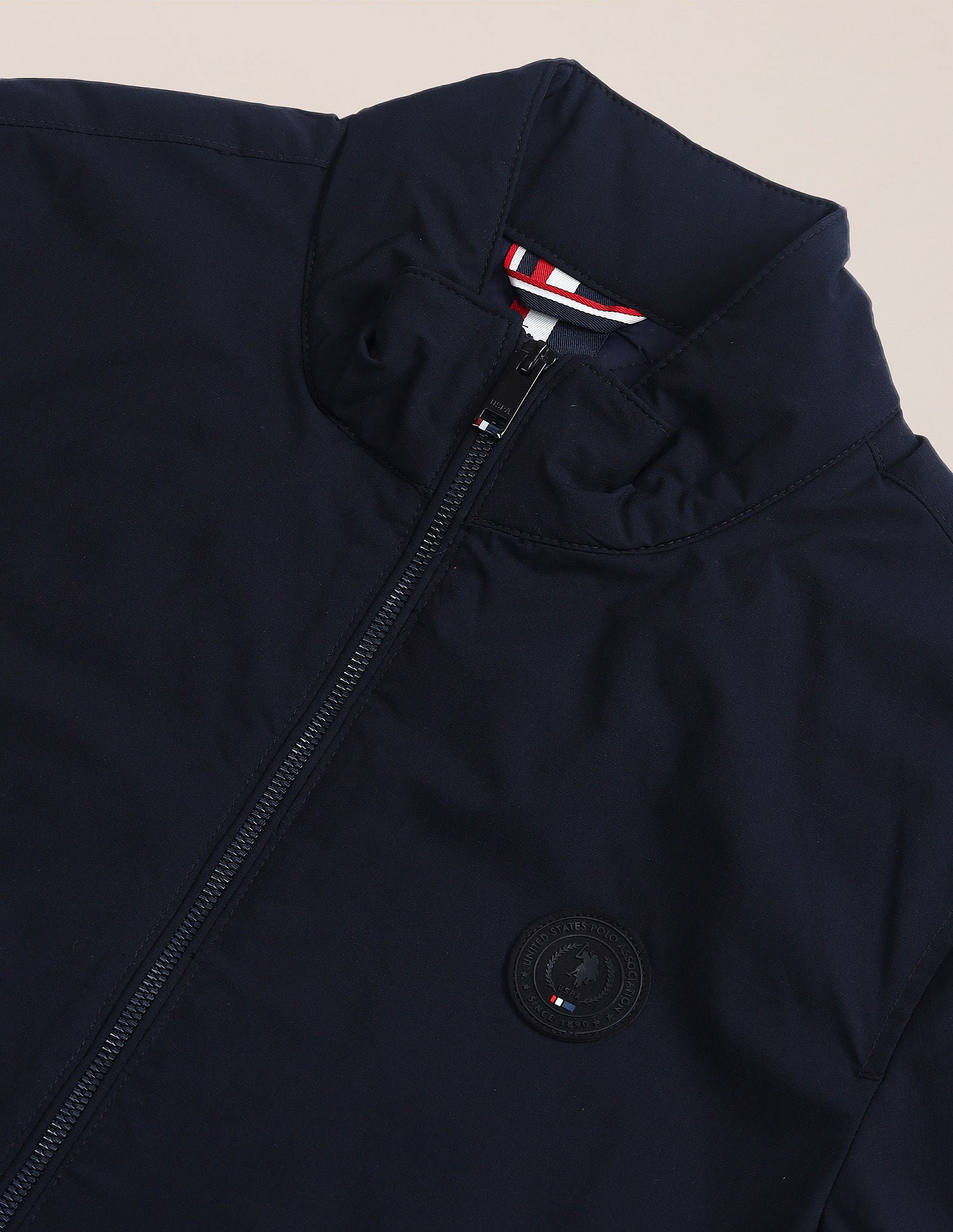 Stand Neck Solid Jacket Navy - U.S. POLO ASSN. | Large