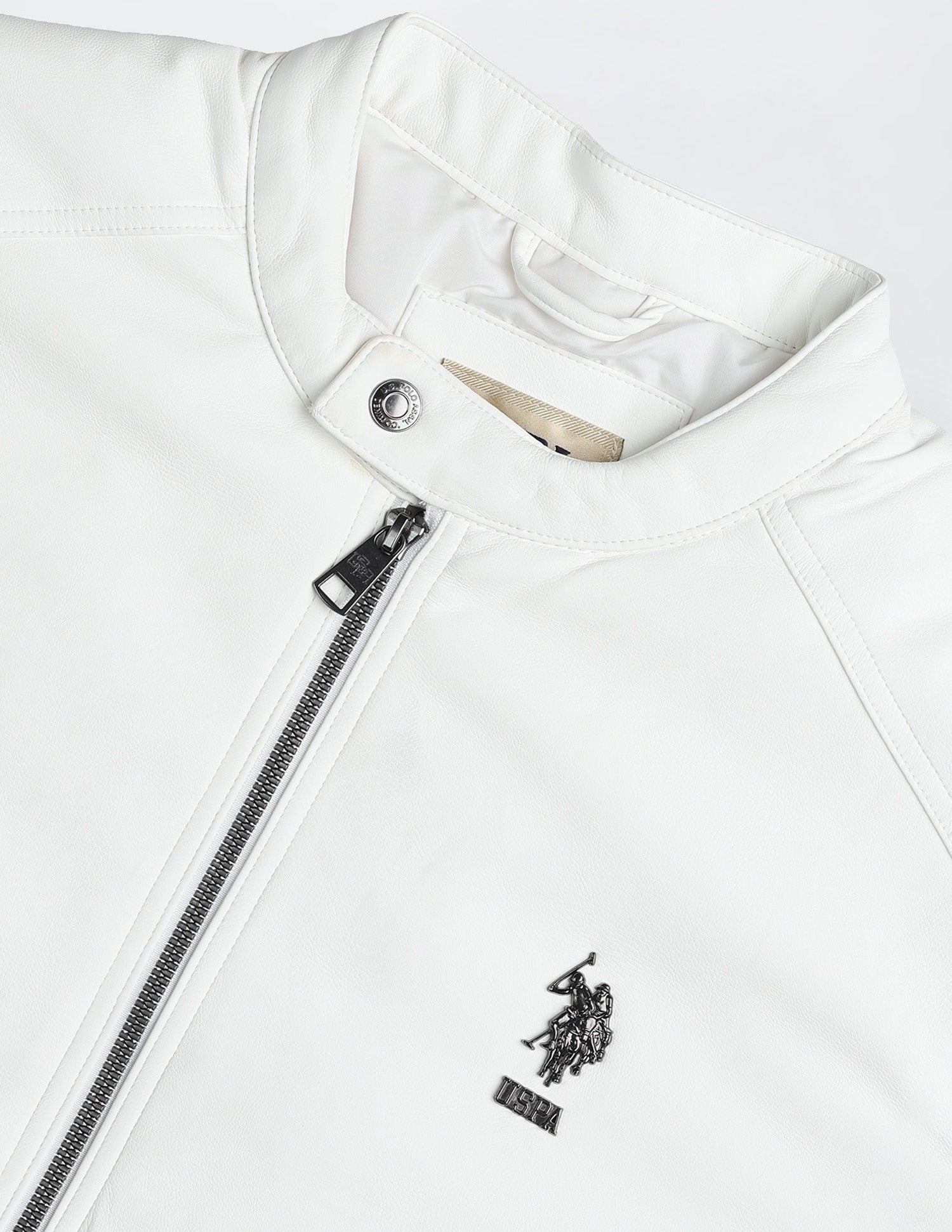 Solid Regular Fit Jacket Off White - U.S. Polo Assn. India | Large