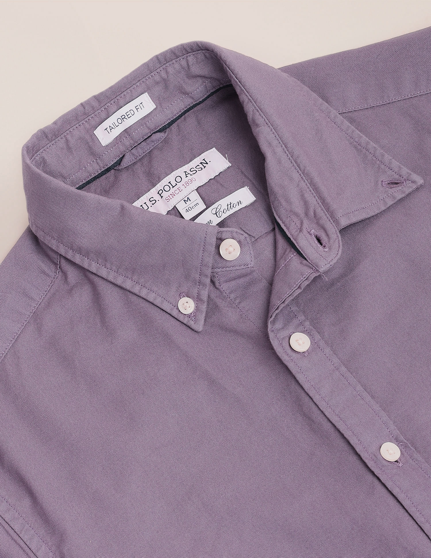 Solid Dobby Shirt Purple - U.S. Polo Assn. India | Large