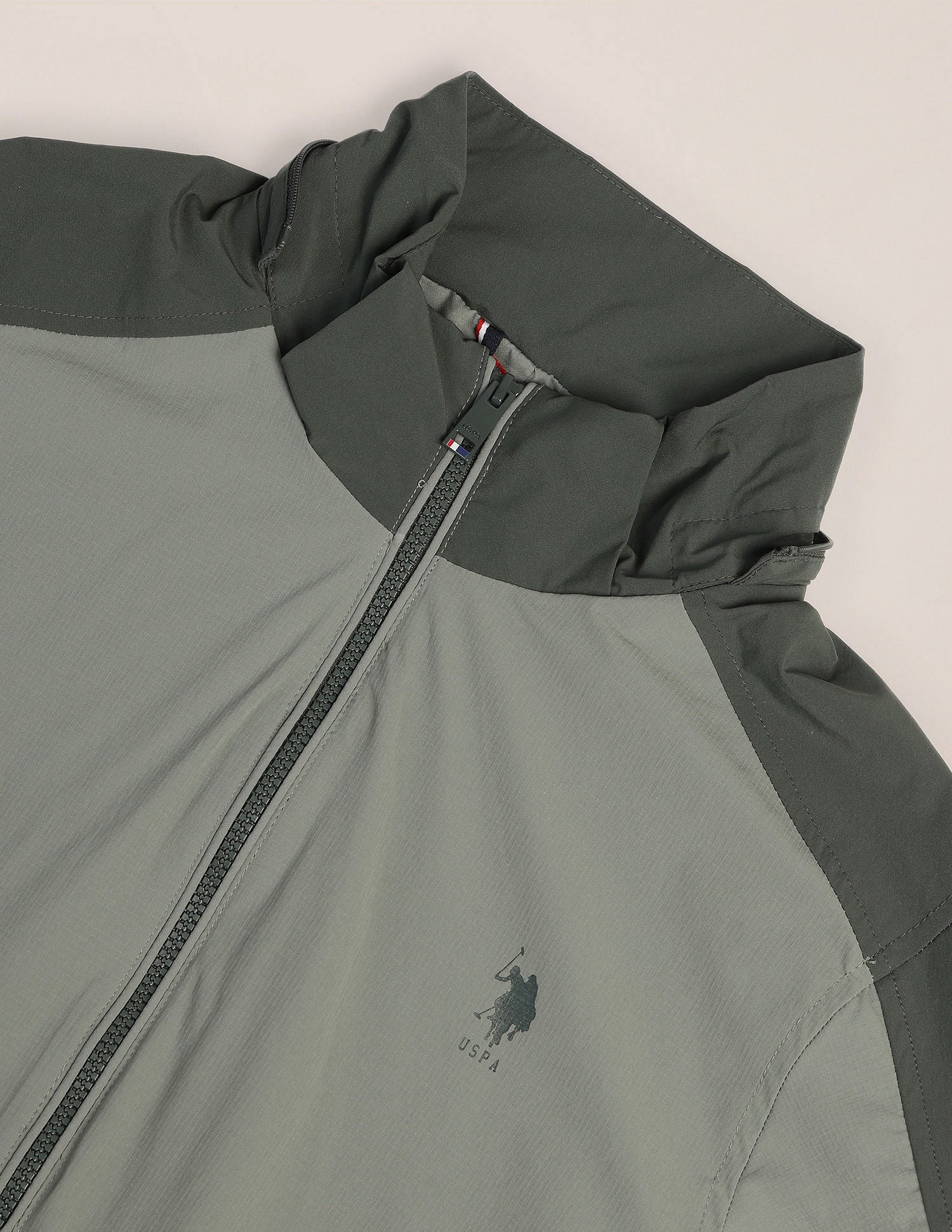 Regular Fit Solid Bomber Jacket Sage Green - U.S. POLO ASSN. | Large