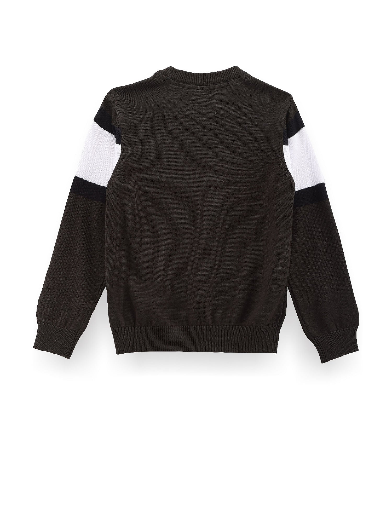 Boys Patterned Knit Sweater Dark Olive - U.S. POLO ASSN. | Large