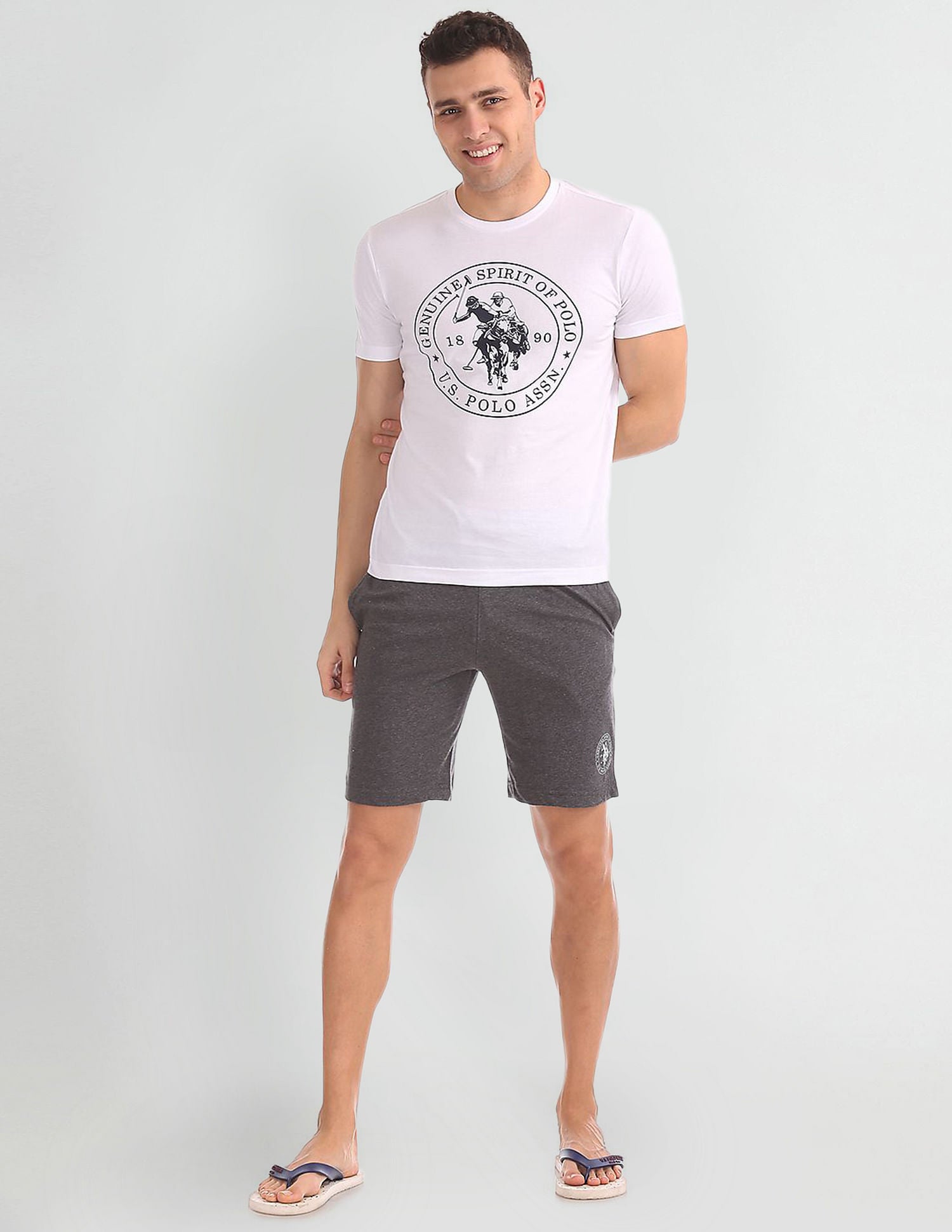 Comfort Fit Printed I643 Lounge T-Shirt - Pack Of 1 White - U.S. POLO ASSN. | Large